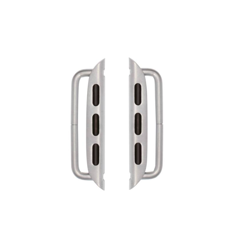 Happel Connector für Apple Watch - Armband Adapter für 38/ 40/ 41mm Gehäuse, Stegbreite 22mm, silber aluminium
