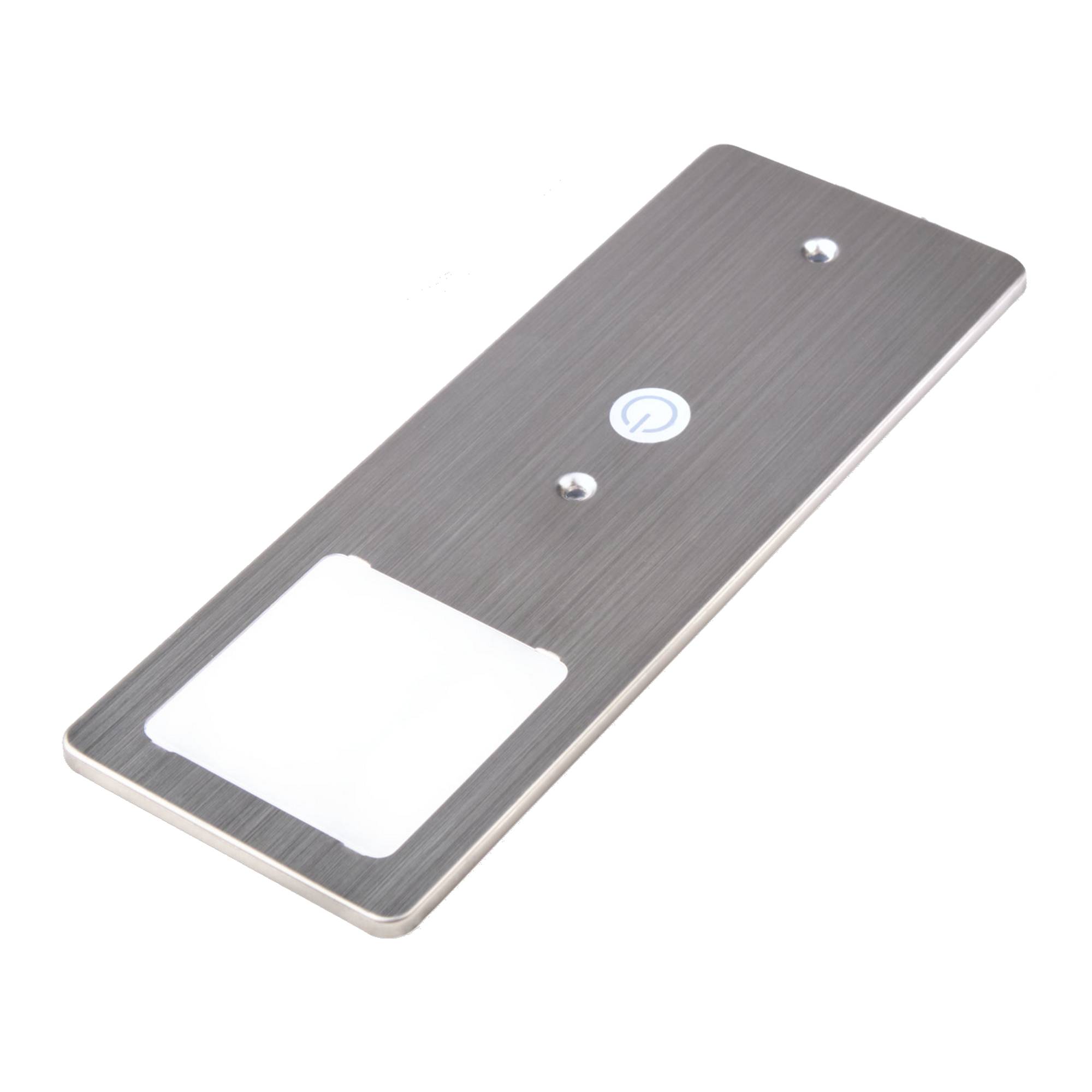 kalb | LED Unterbauleuchten Edelstahl gebürstet 5W- sehr flache Küchenleuchte mit Touch-Dimmfunktion Einbaustrahler Einbauspot