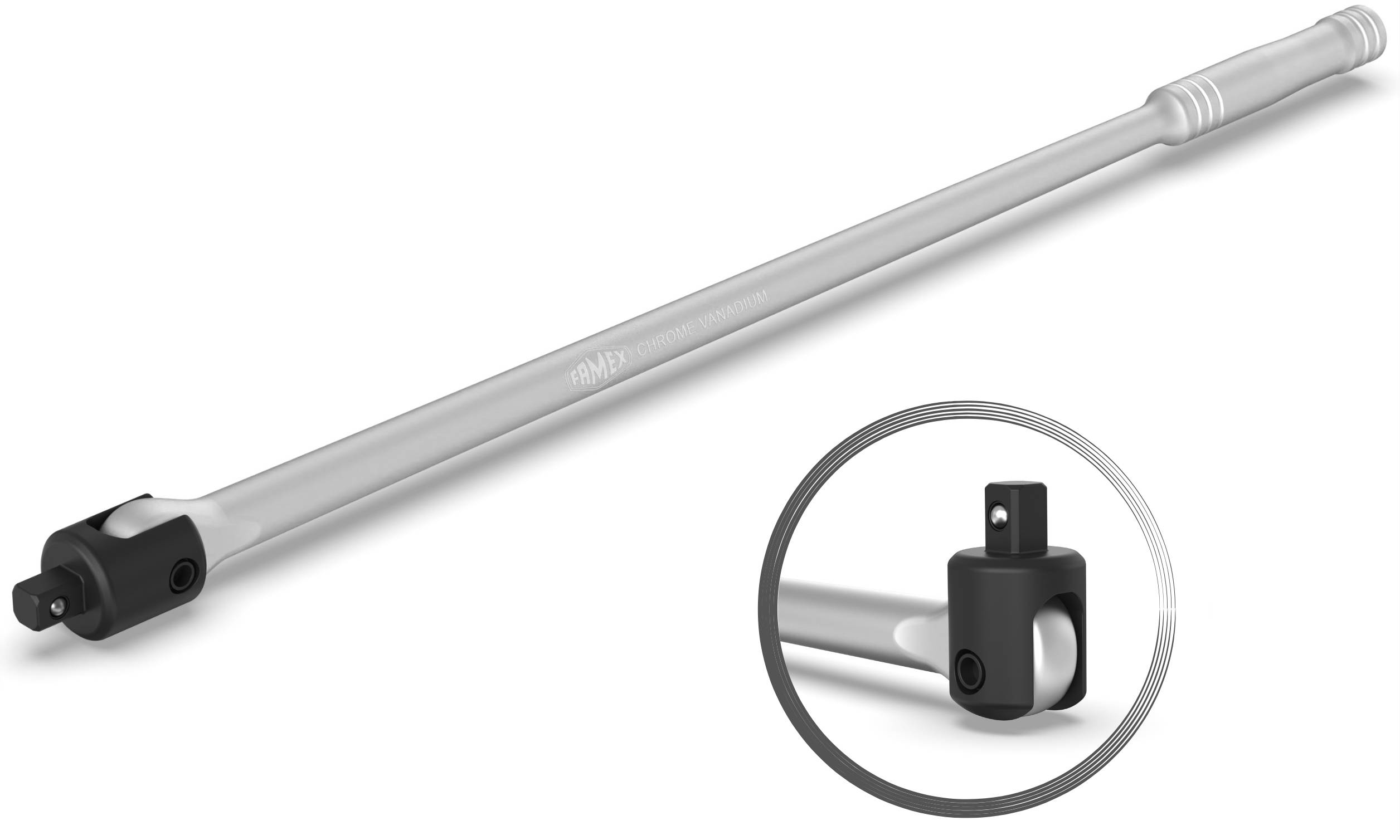 FAMEX 10671 Spezial Gelenkschlüssel extra lang, 12,5mm (1/2-Zoll)-Antrieb - bis- 770 Nm - Länge 60 cm