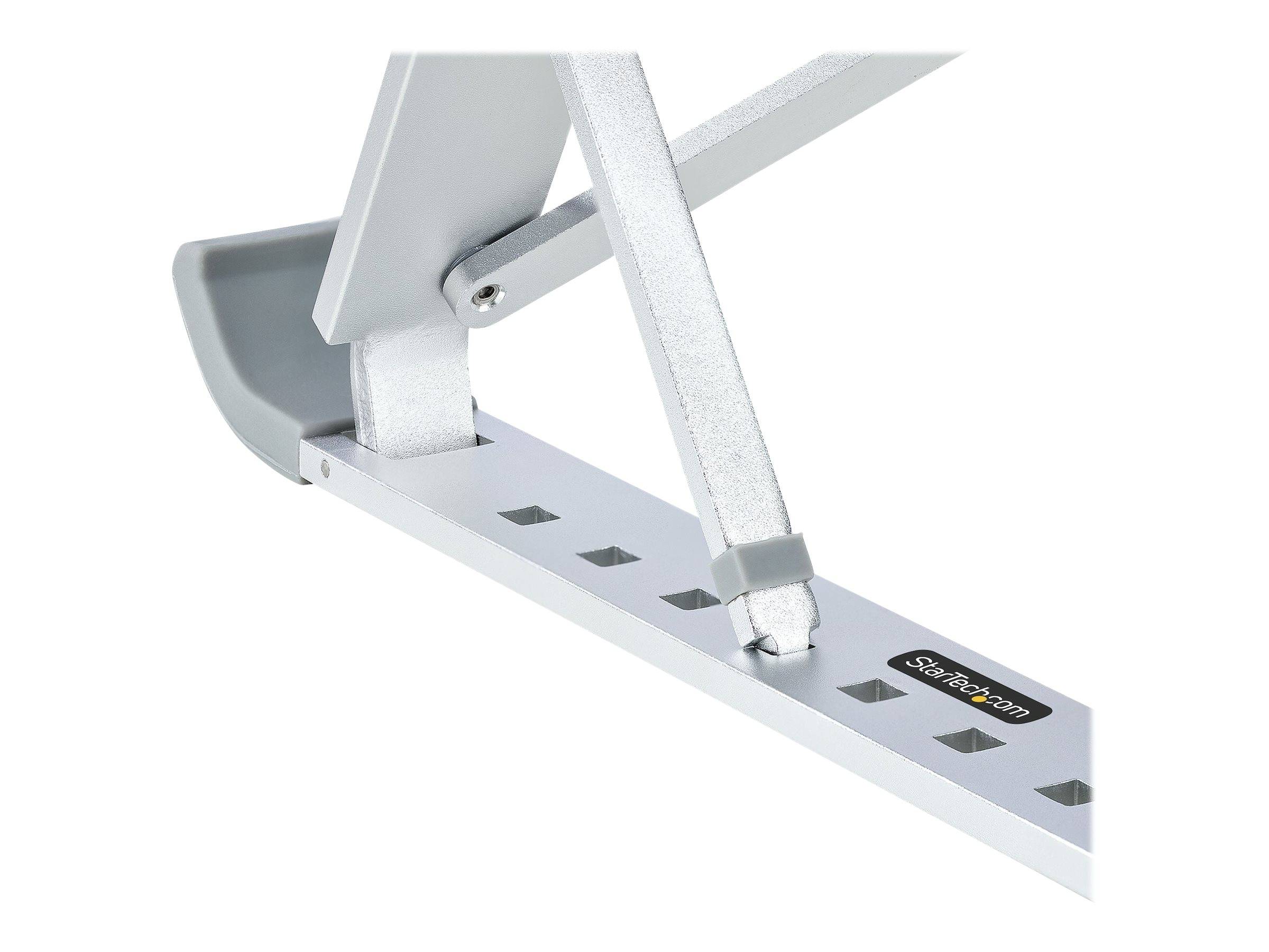 StarTech.com Foldable Laptop Riser Stand, Portable Height Adjustable Ergonomic Laptop Stand, Ventilated Aluminum Frame Supports 22lb (10Kg)