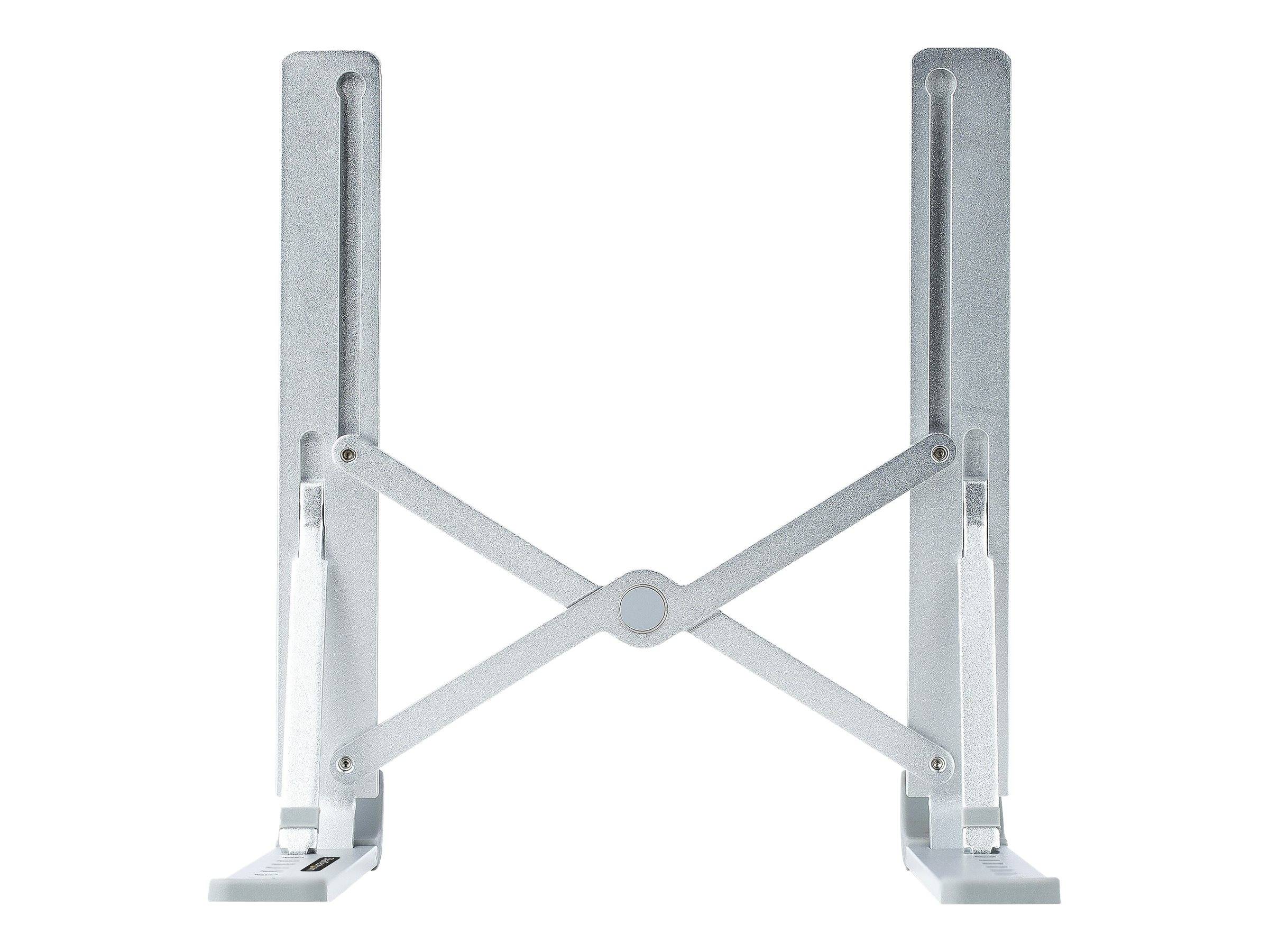 StarTech.com Foldable Laptop Riser Stand, Portable Height Adjustable Ergonomic Laptop Stand, Ventilated Aluminum Frame S
