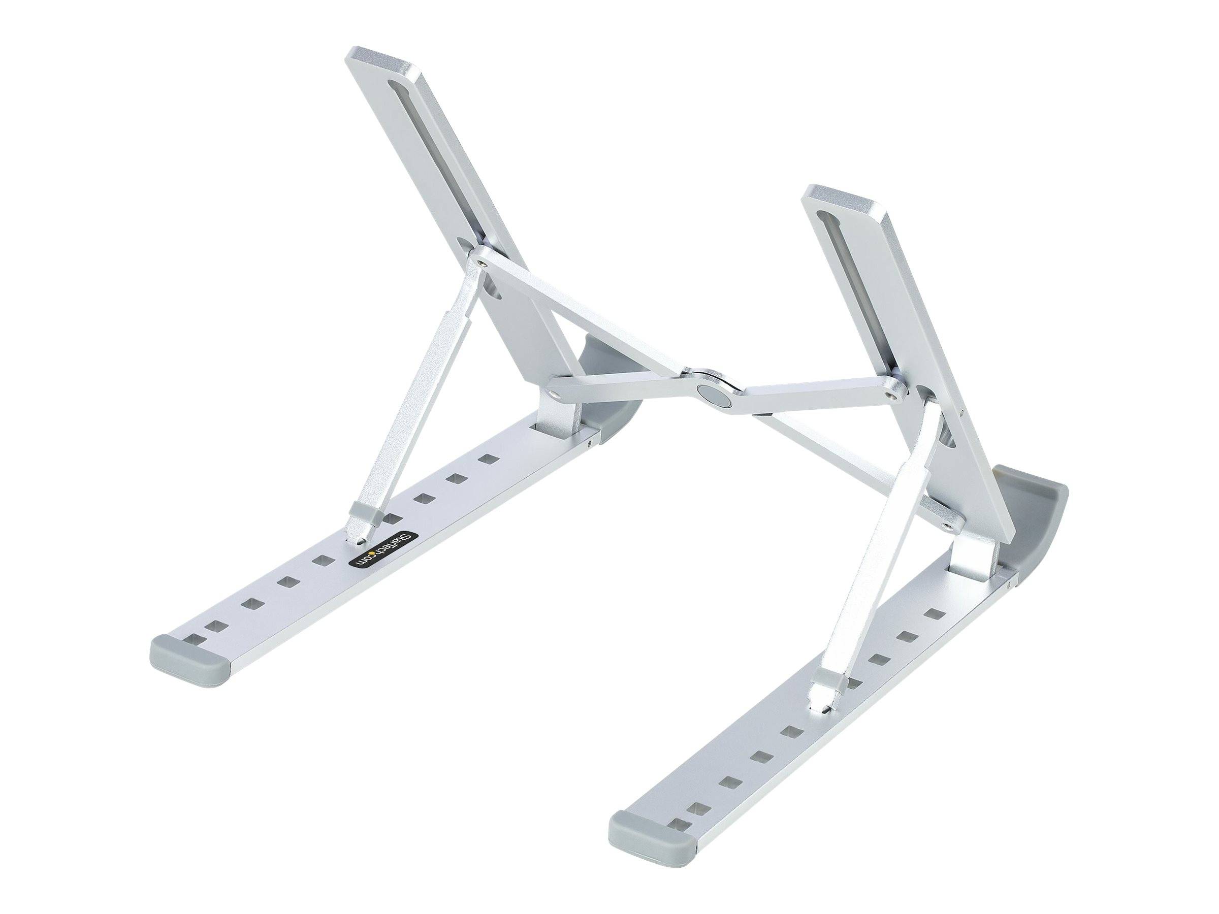 StarTech.com Foldable Laptop Riser Stand, Portable Height Adjustable Ergonomic Laptop Stand, Ventilated Aluminum Frame S