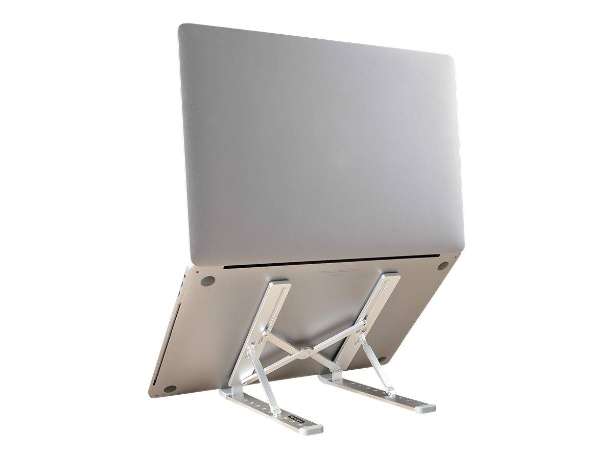 StarTech.com Foldable Laptop Riser Stand, Portable Height Adjustable Ergonomic Laptop Stand, Ventilated Aluminum Frame S