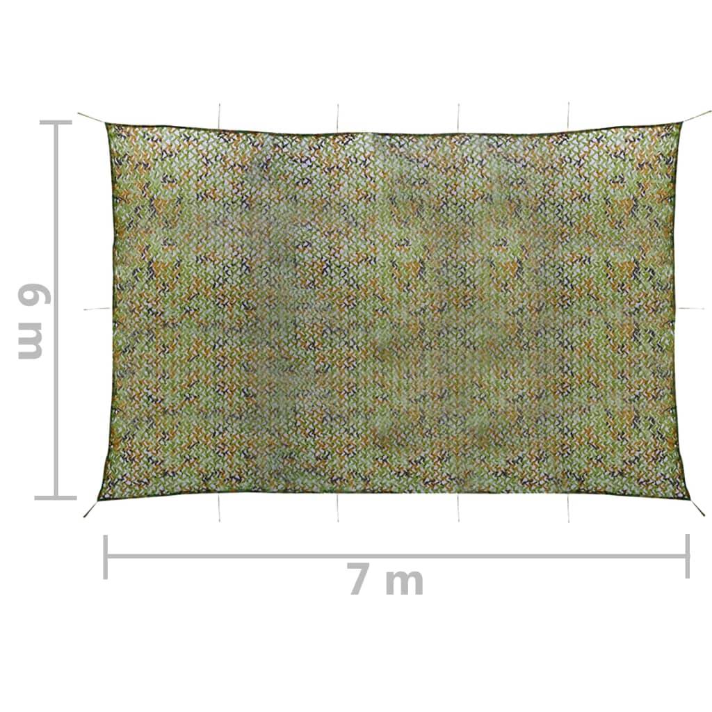 vidaXL Tarnnetz mit Aufbewahrungstasche 6x7 m Grün