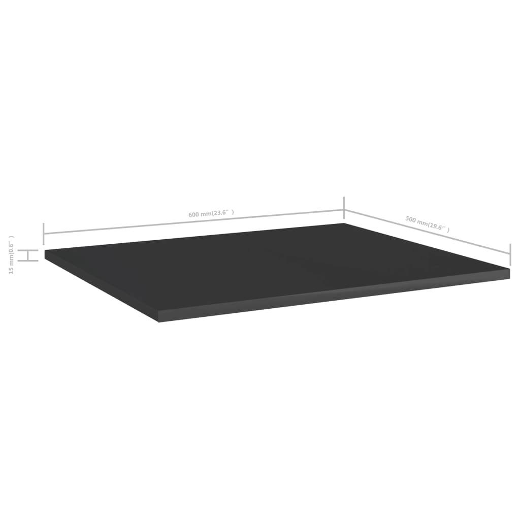 vidaXL Bücherregal-Bretter 8 Stk. Hochglanz-Schwarz 60x50x1,5 cm