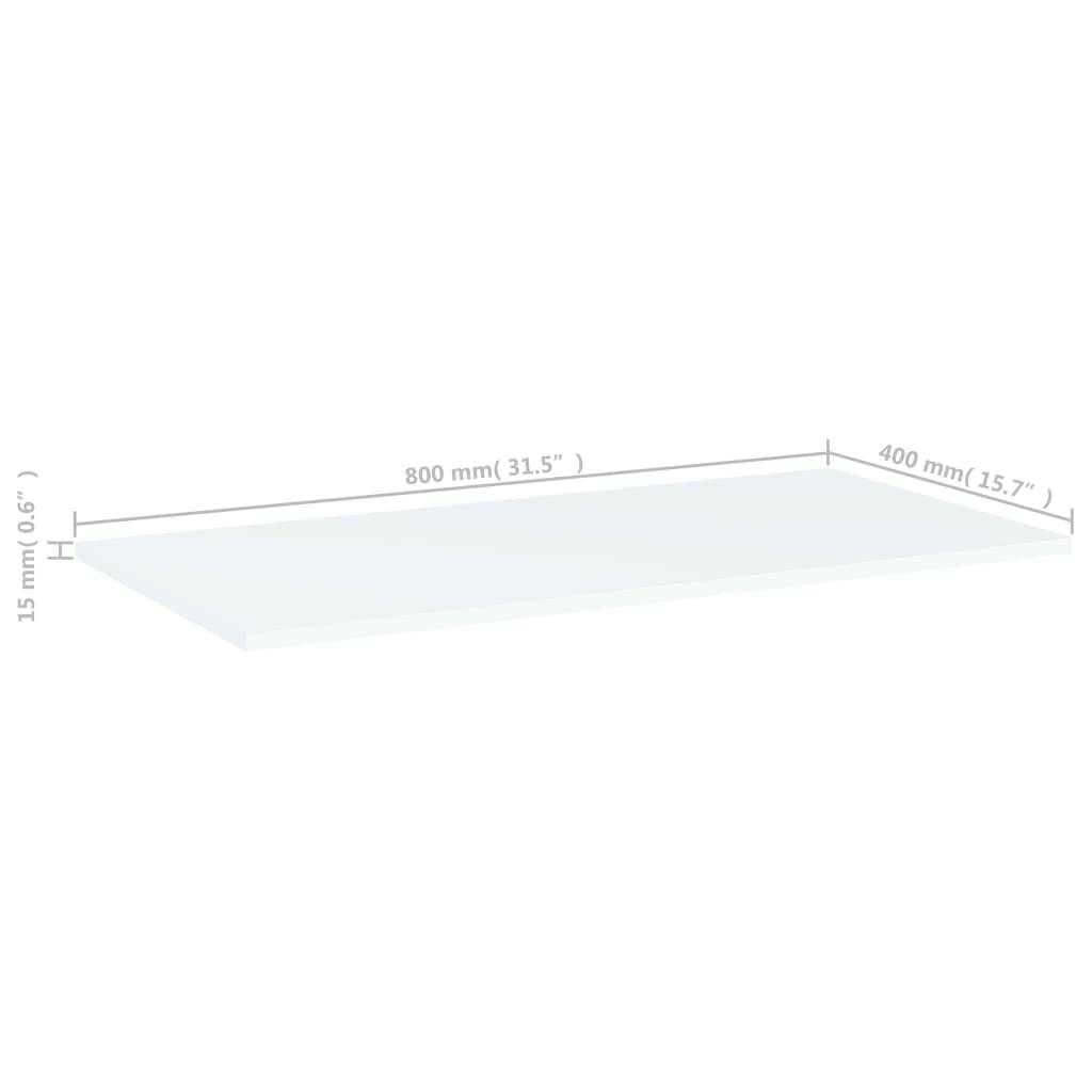 vidaXL Bücherregal-Bretter 8 Stk. Weiß 80x50x1,5 cm Holzwerkstoff