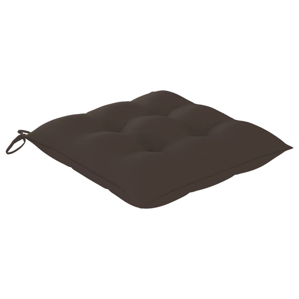 vidaXL Gartenstühle mit Taupe Kissen 4 Stk. Massivholz Teak