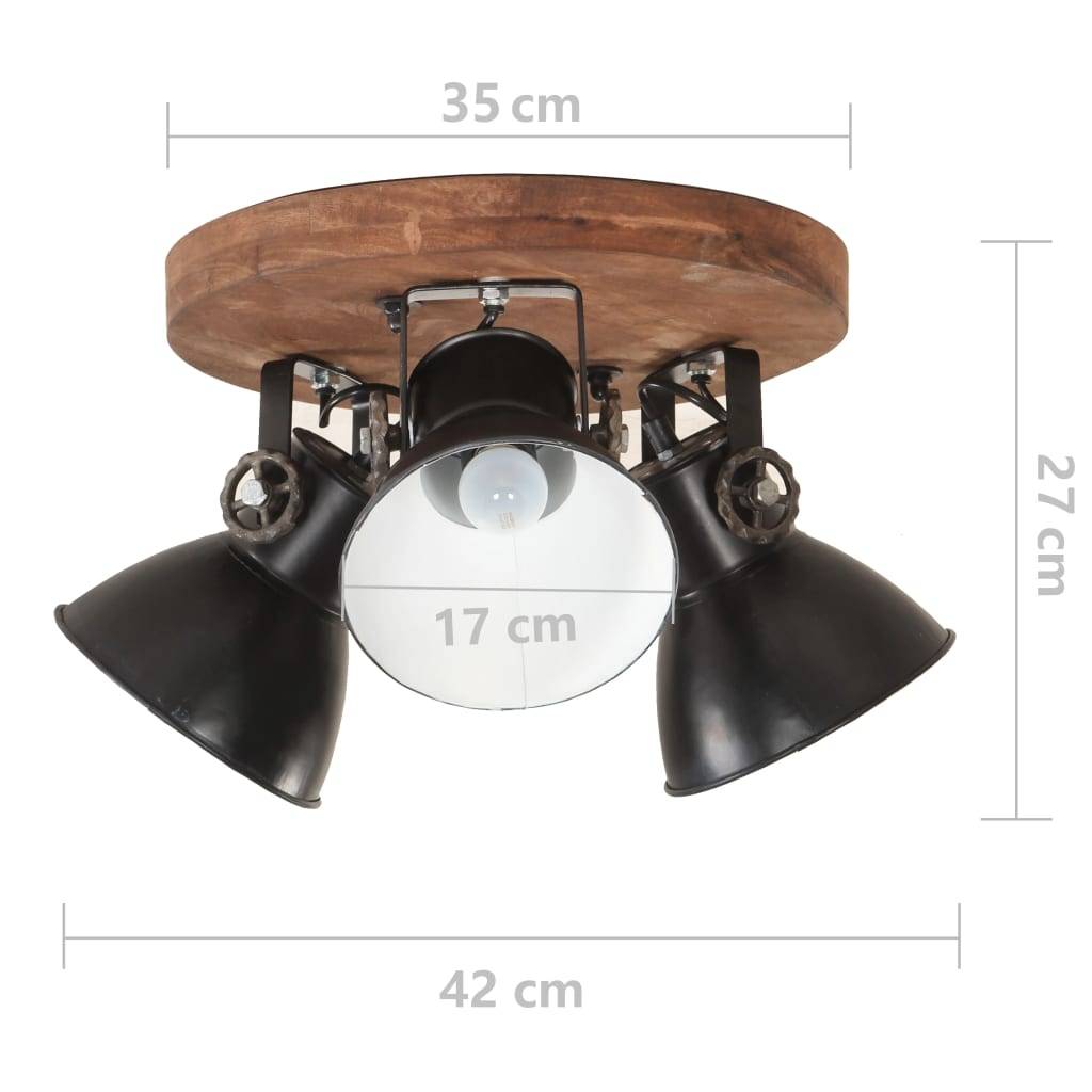 vidaXL Deckenlampe Industriestil 25 W Schwarz 42x27 cm E27