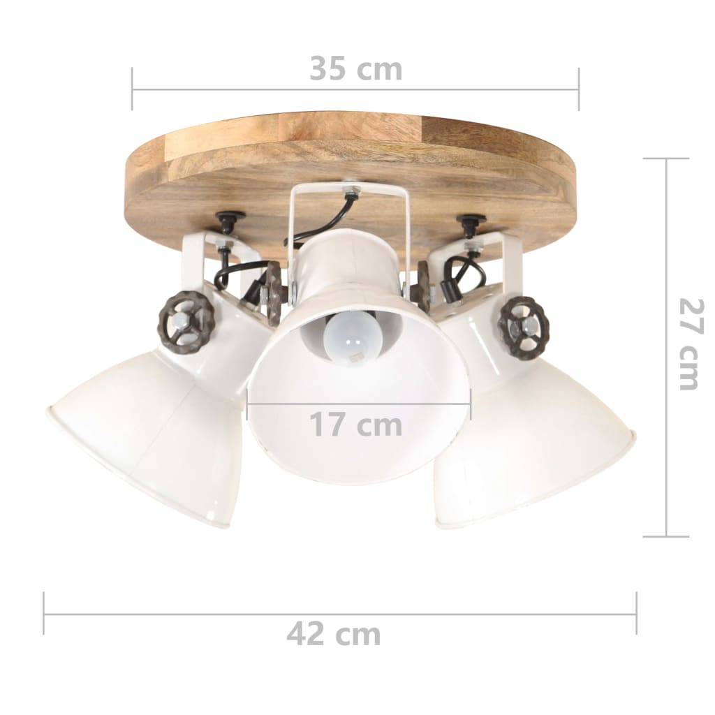 vidaXL Deckenlampe Industriestil 25 W Weiß 42x27 cm E27