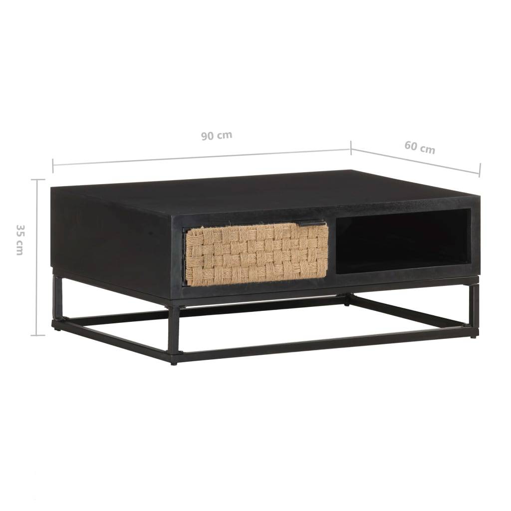 vidaXL Couchtisch 90x60x35 cm Mango Massivholz
