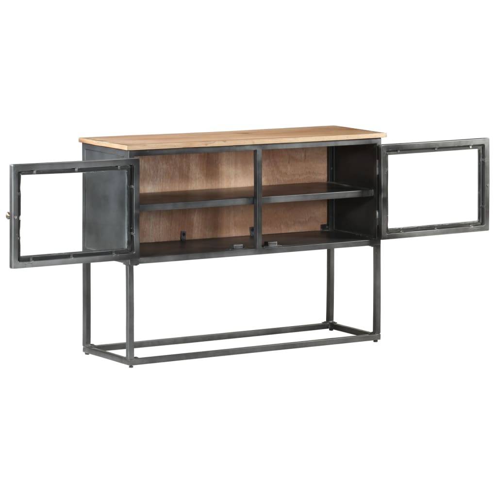 vidaXL Sideboard Grau 100x30x70 cm Massivholz Akazie