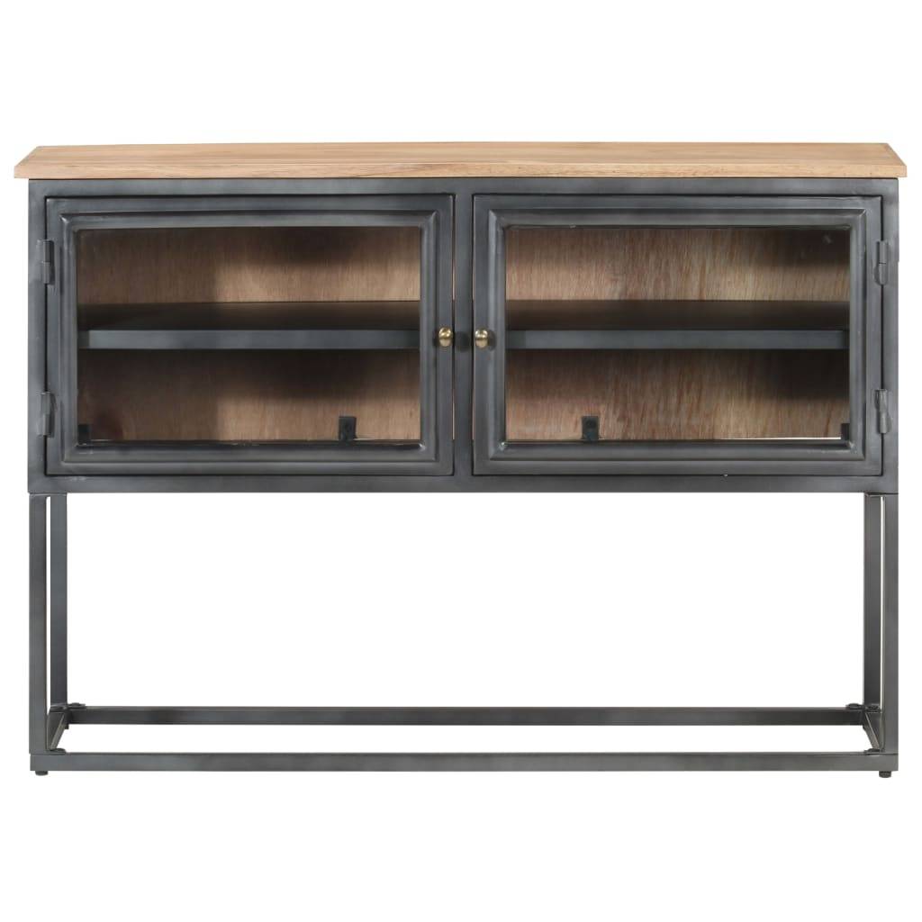 vidaXL Sideboard Grau 100x30x70 cm Massivholz Akazie