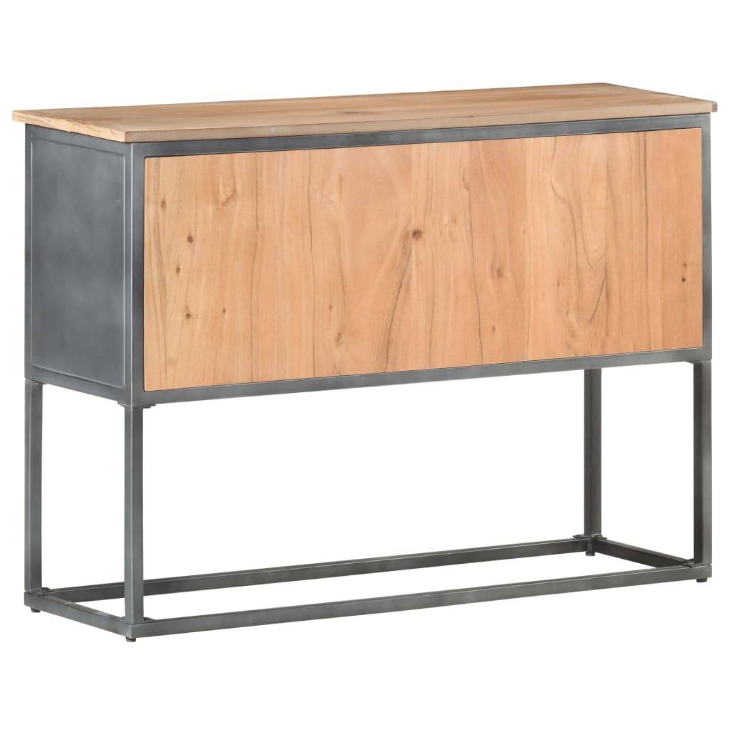 vidaXL Sideboard Grau 100x30x70 cm Massivholz Akazie