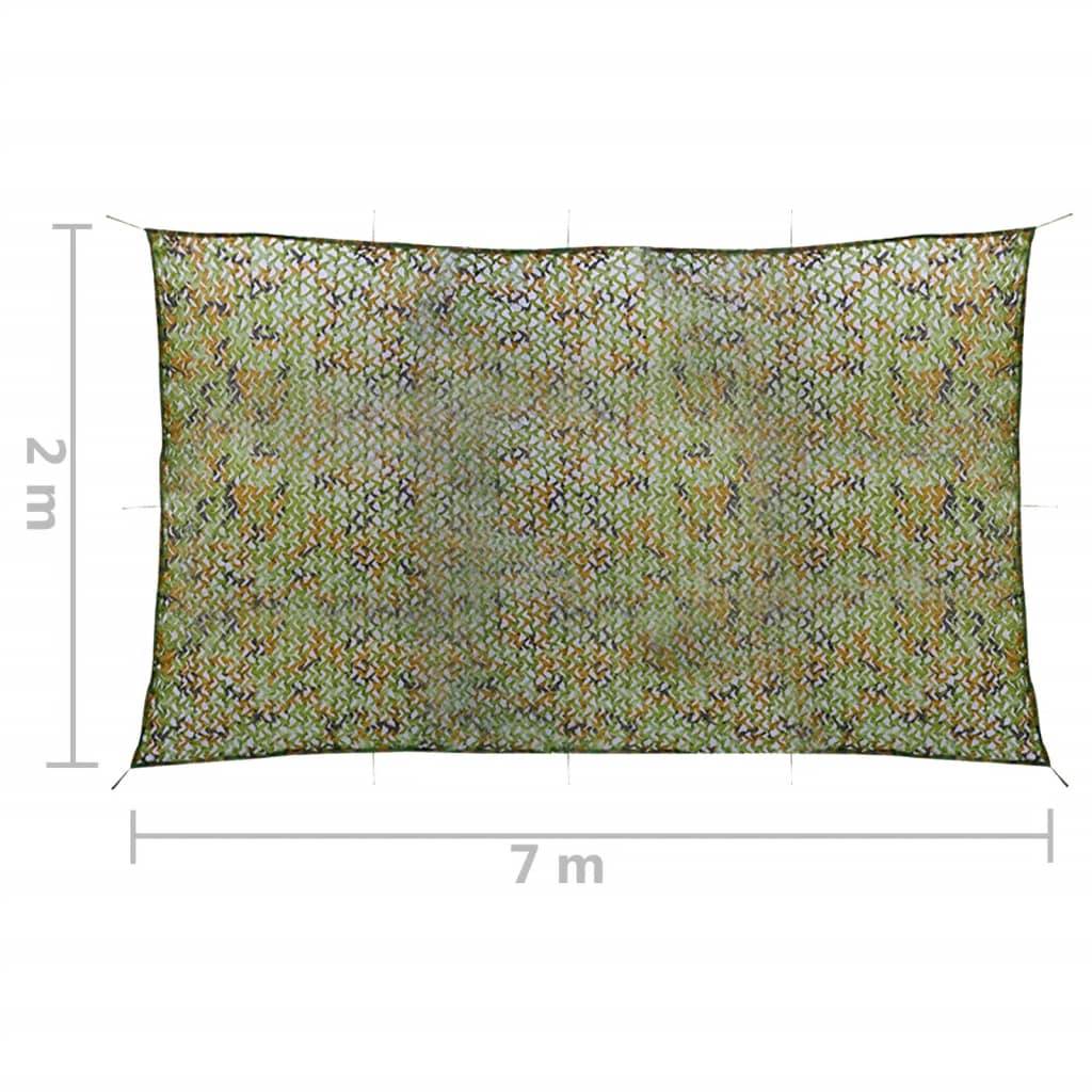 vidaXL Tarnnetz mit Aufbewahrungstasche 2x7 m Grün