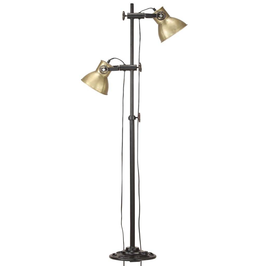vidaXL Stehlampe 2-flammig Messing E27 Gusseisen