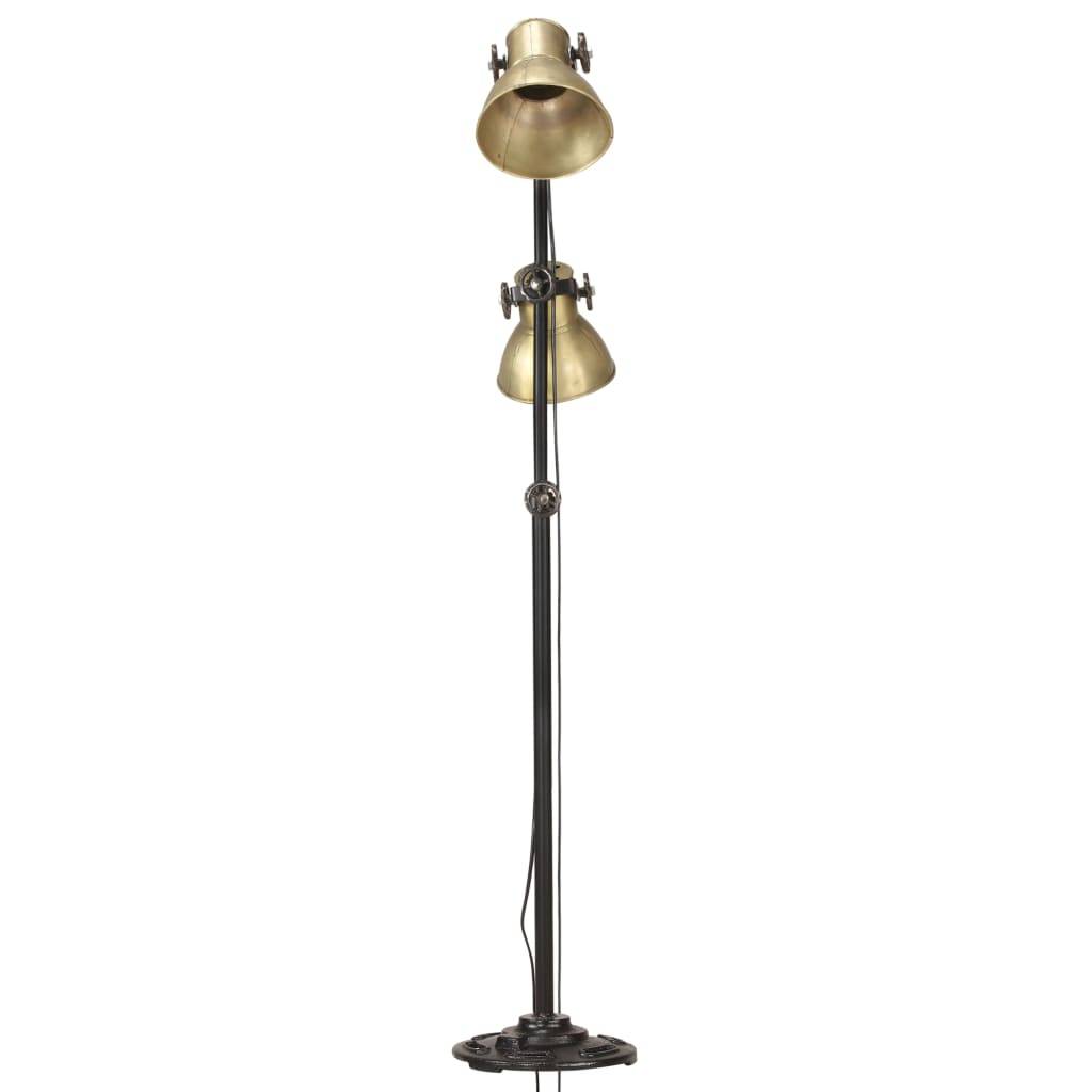 vidaXL Stehlampe 2-flammig Messing E27 Gusseisen