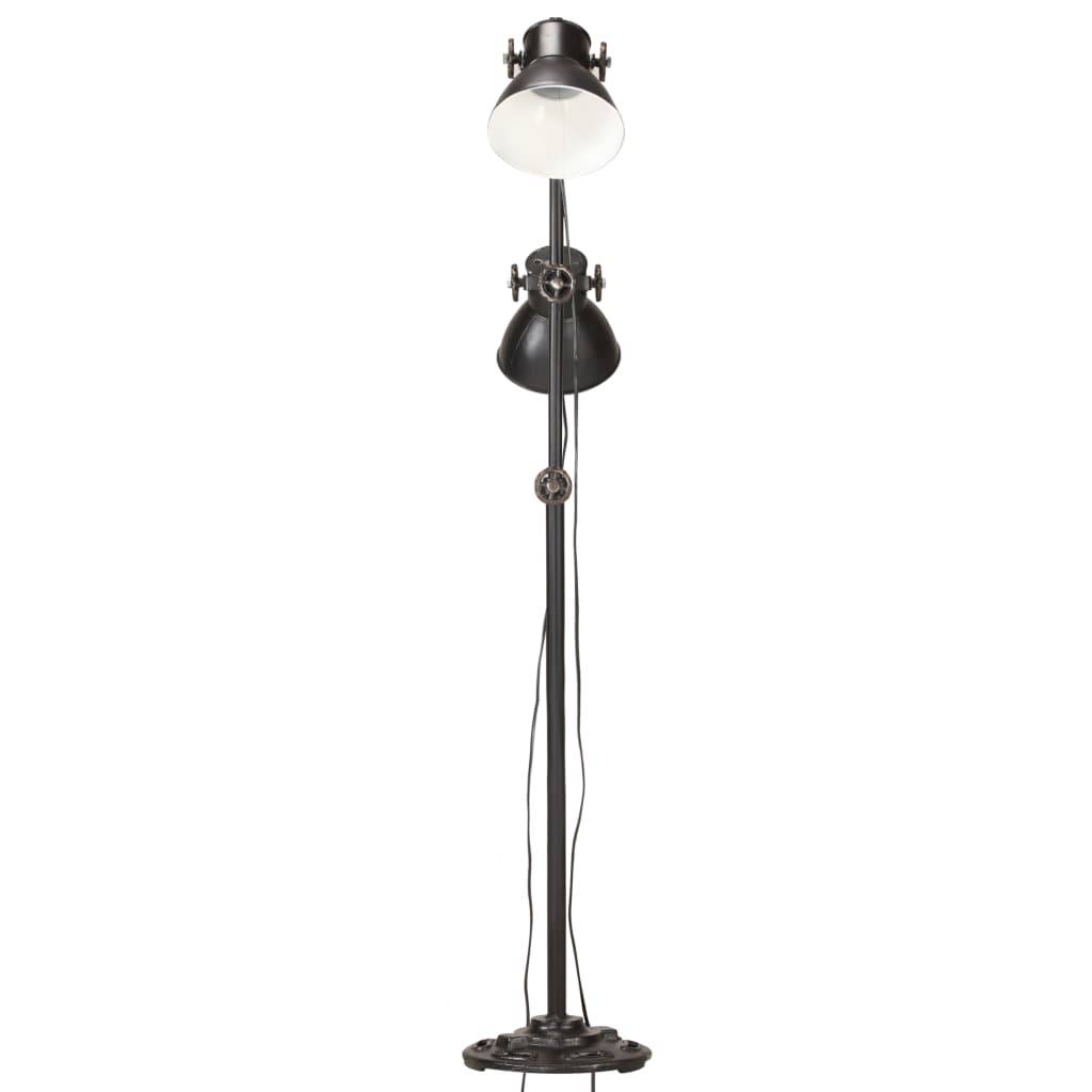 vidaXL Stehlampe 2-flammig Schwarz E27 Gusseisen