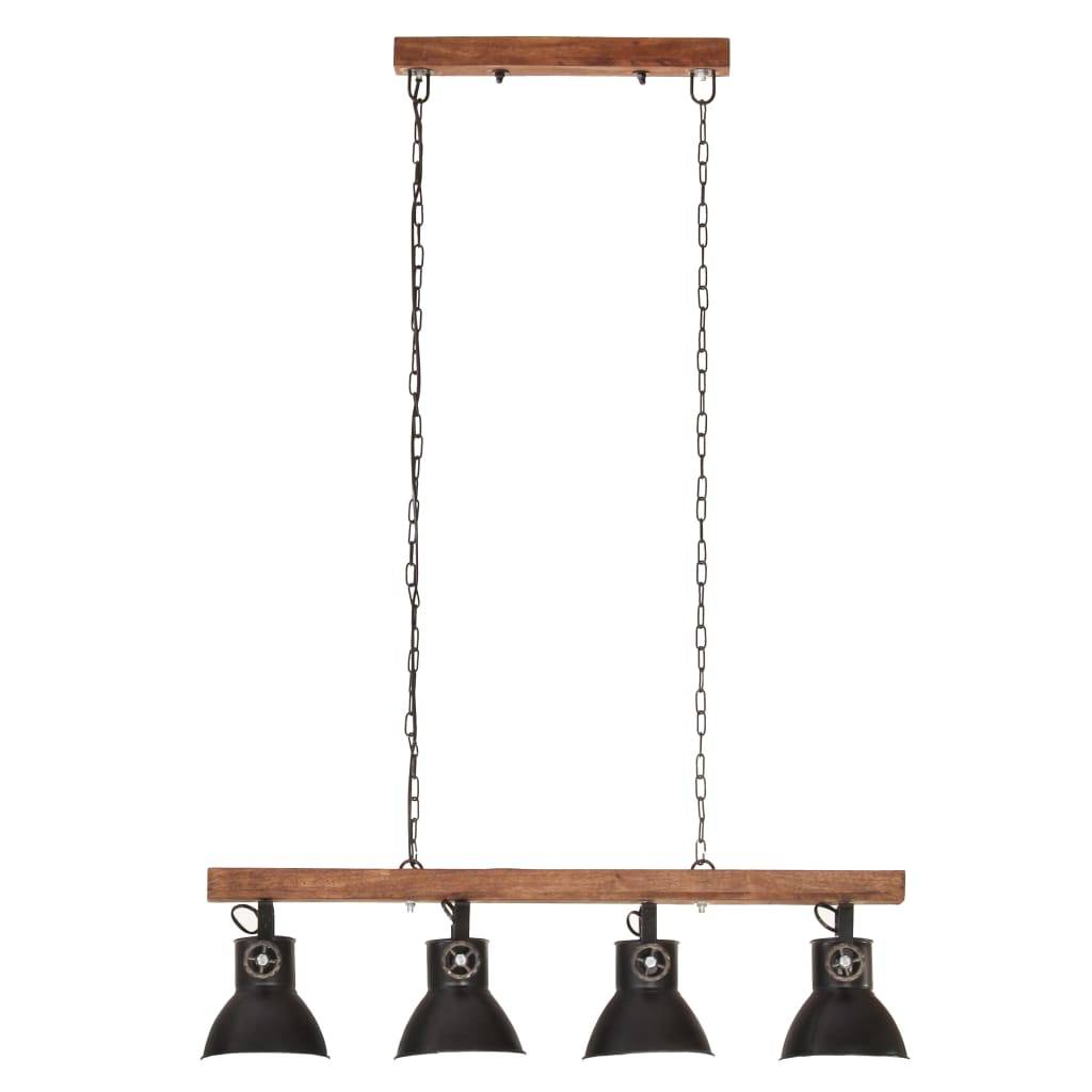 vidaXL Deckenlampe Industriestil Schwarz E27 Mangoholz
