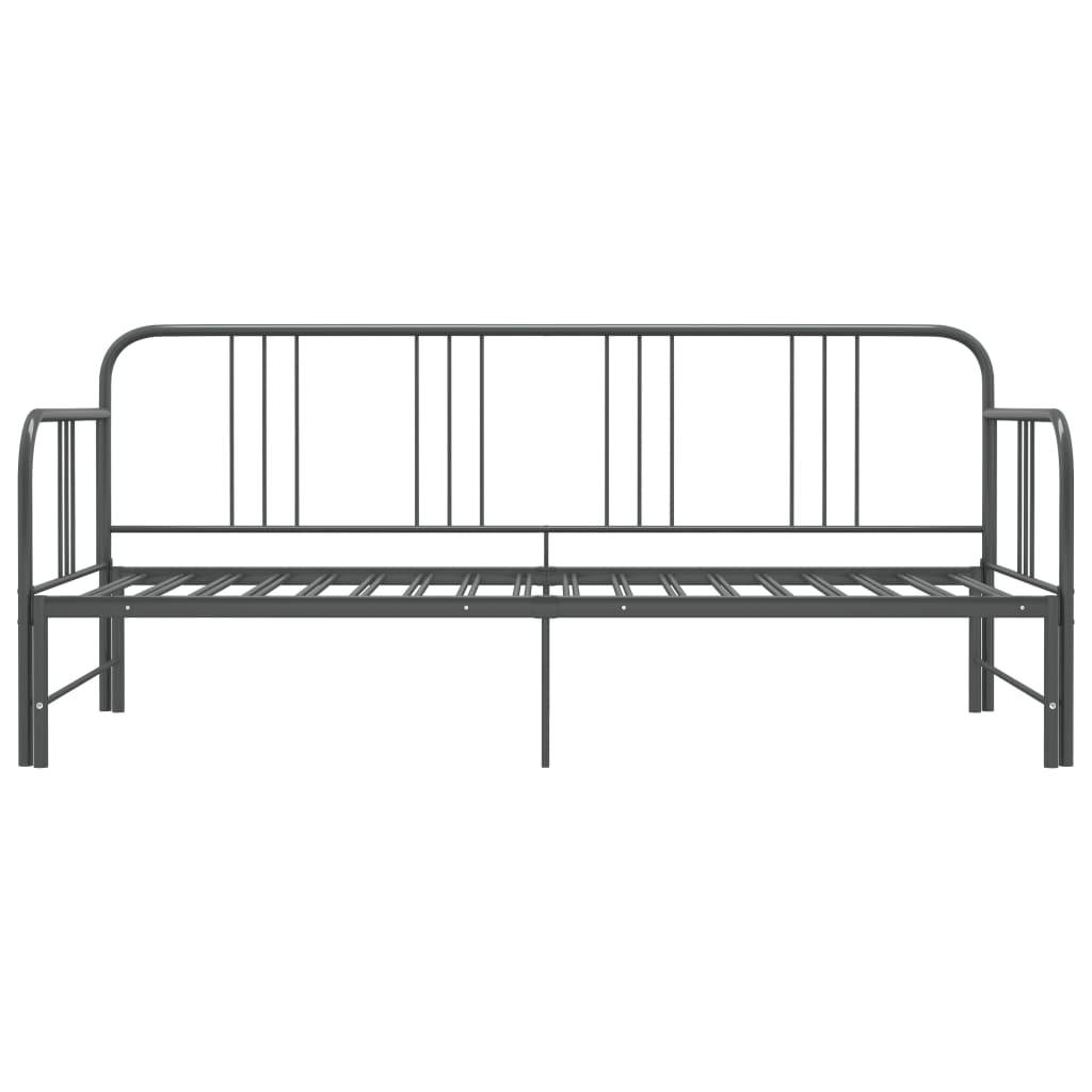 vidaXL Ausziehsofa Bettgestell Grau Metall 90x200 cm