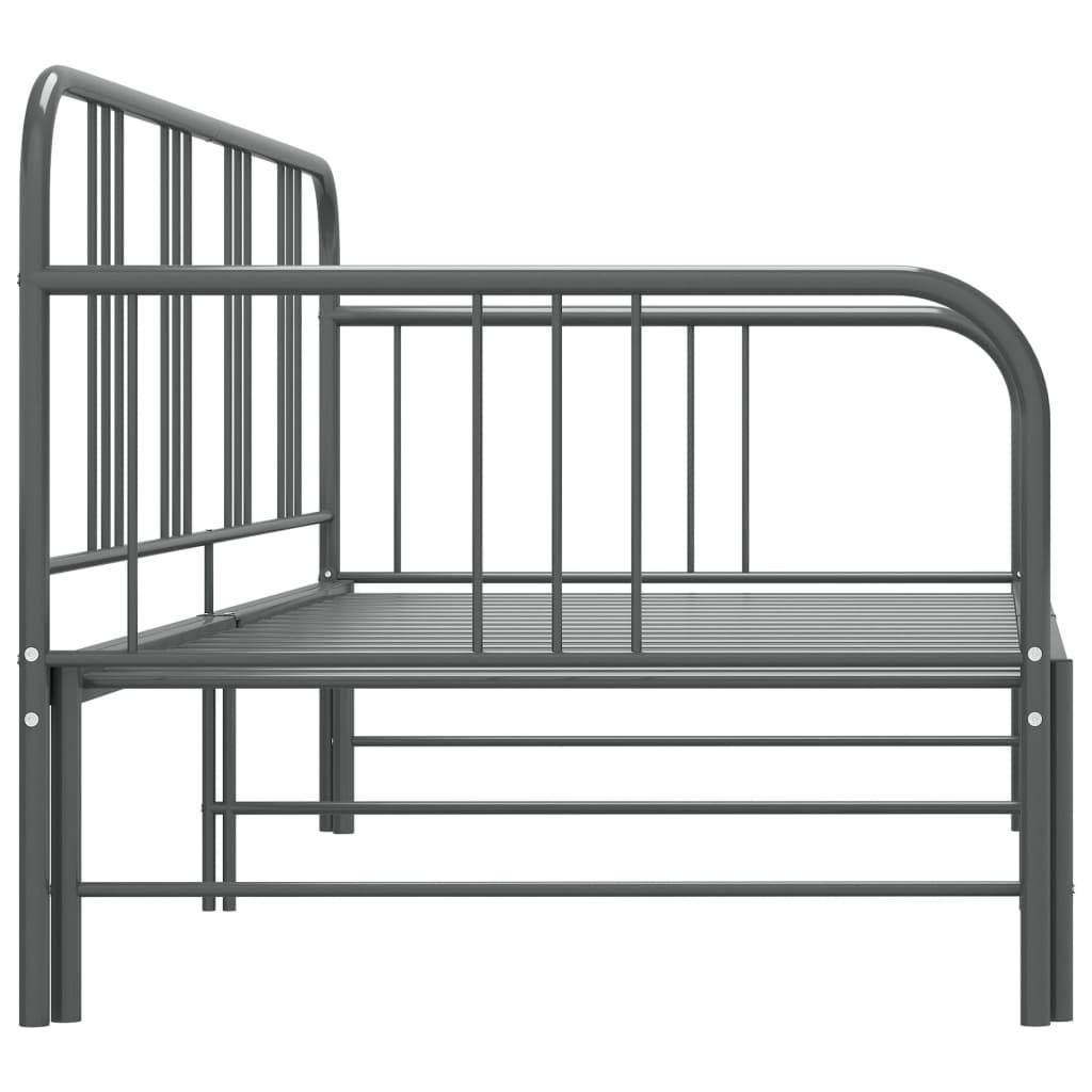 vidaXL Ausziehsofa Bettgestell Grau Metall 90x200 cm