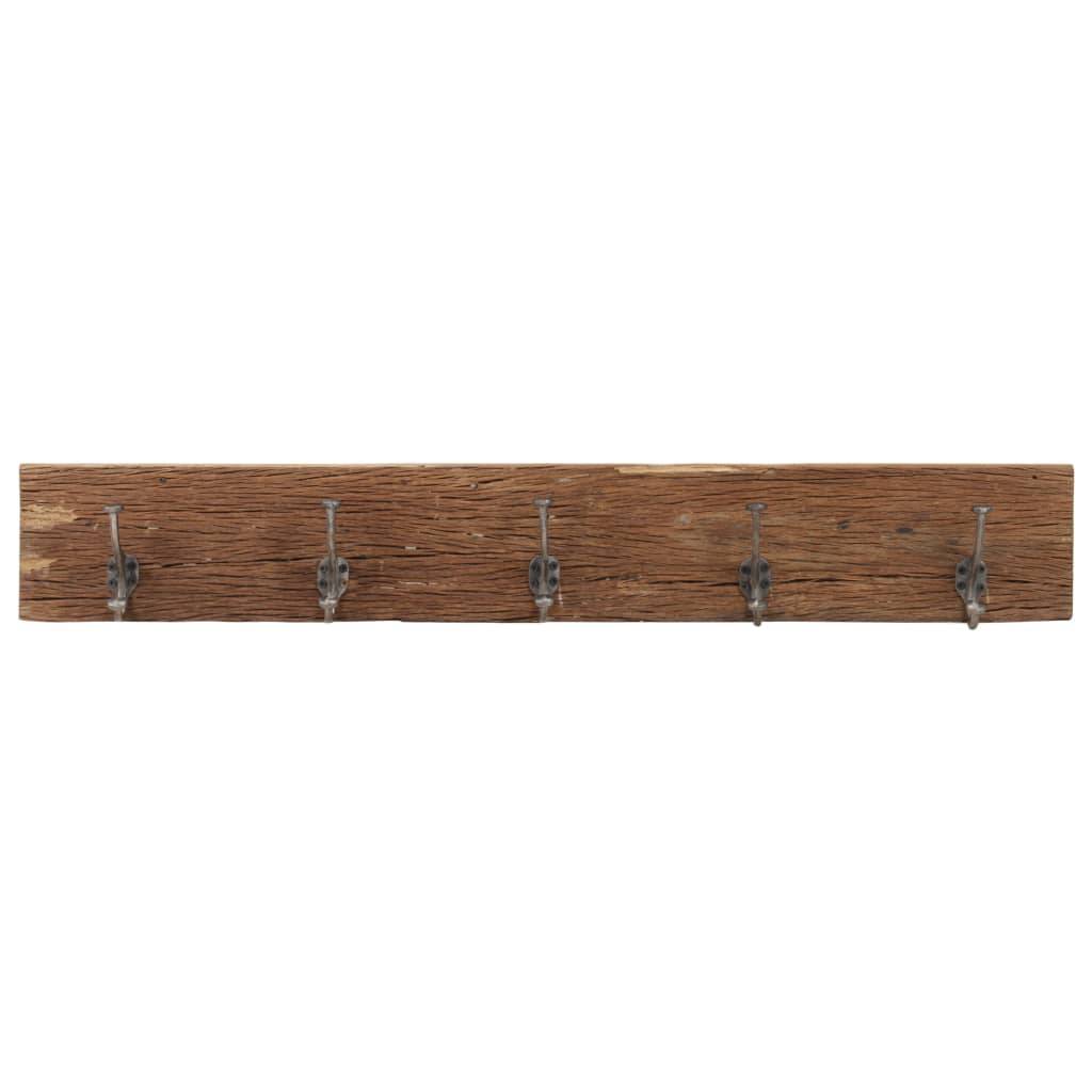 vidaXL Hakenleiste mit 5 Haken 100x2,5x15 cm Recyceltes Massivholz