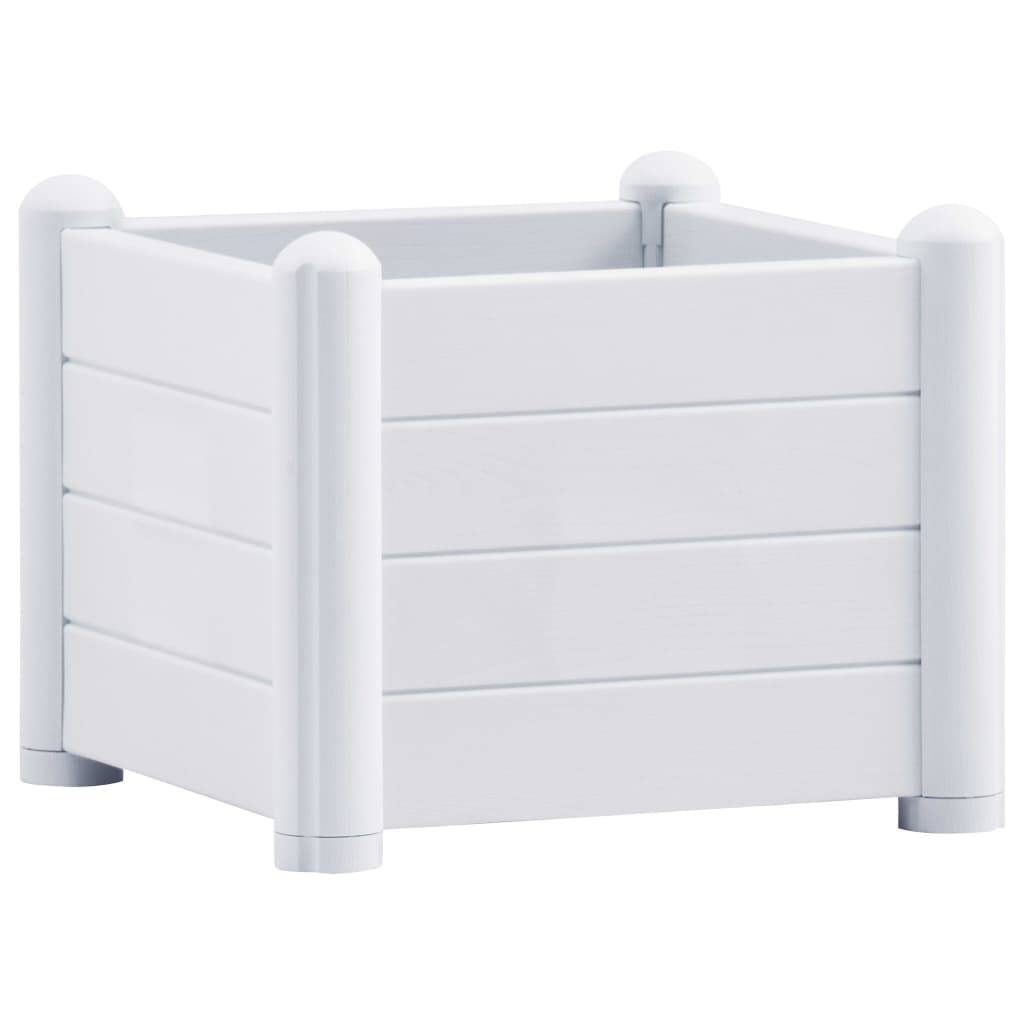vidaXL Garten-Hochbeet PP Weiß 43x43x35 cm