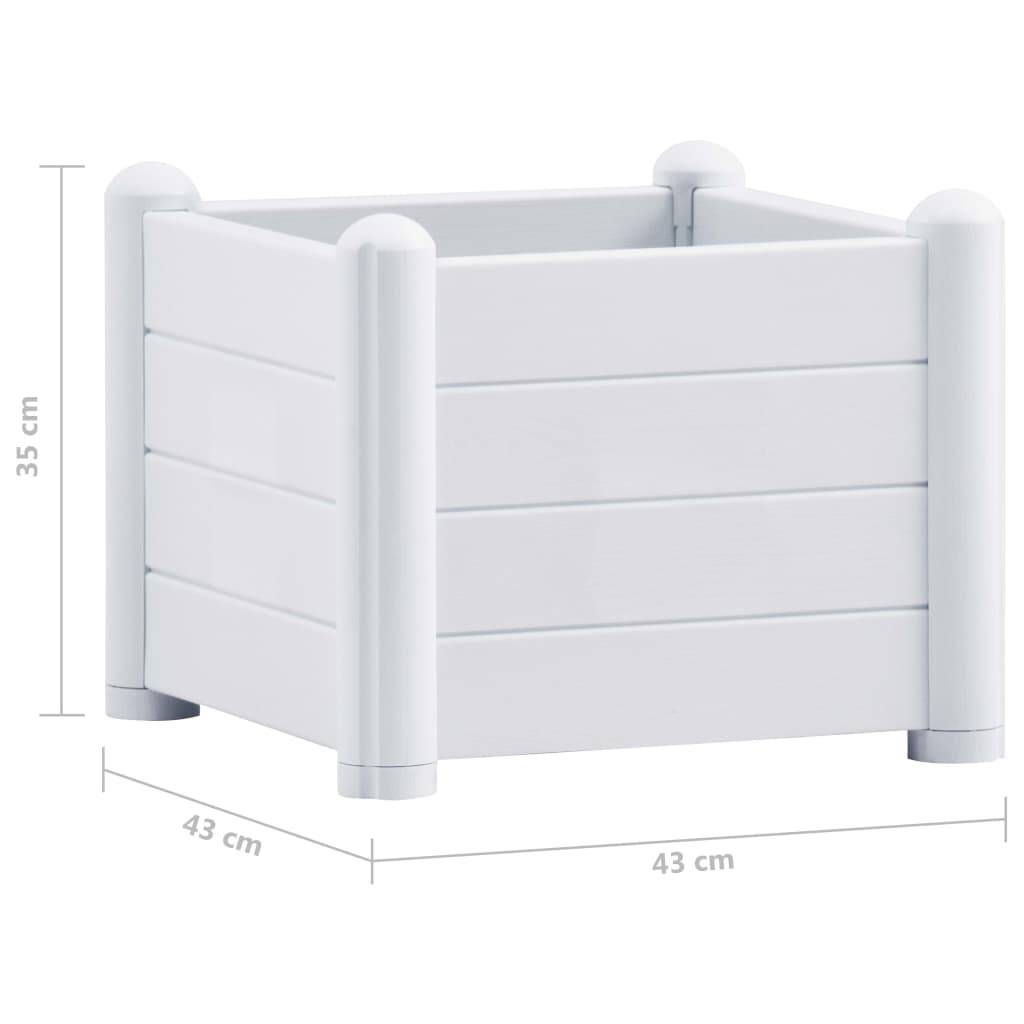 vidaXL Garten-Hochbeet PP Weiß 43x43x35 cm