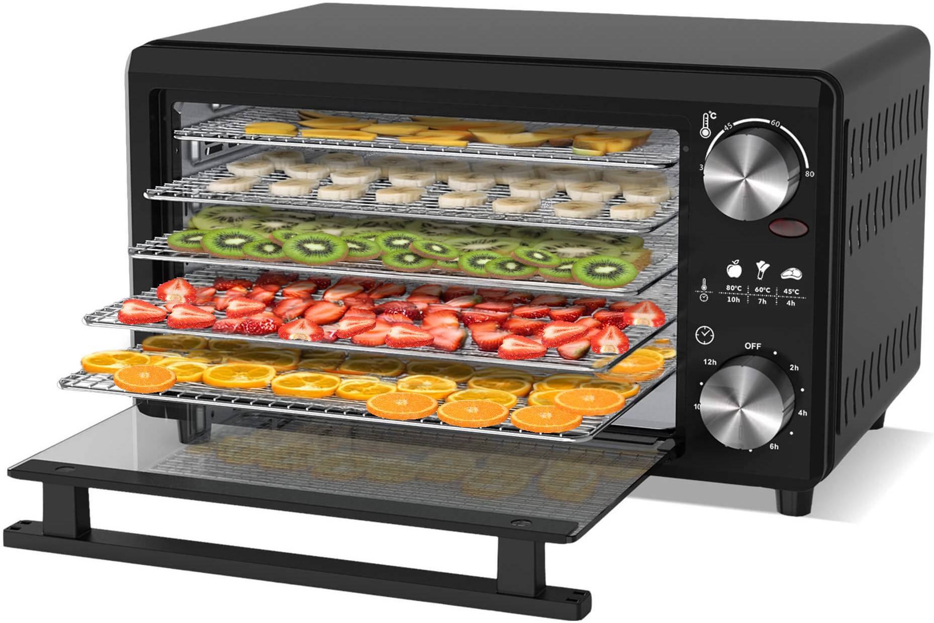 TurboWave BIO Dörrgerät 14L - 5 Etagen - komplett aus Metall für Obst, Gemüse, Fleisch, Edelstahl Früchtetrockner Dörrapparat Dörrer Dörrautom