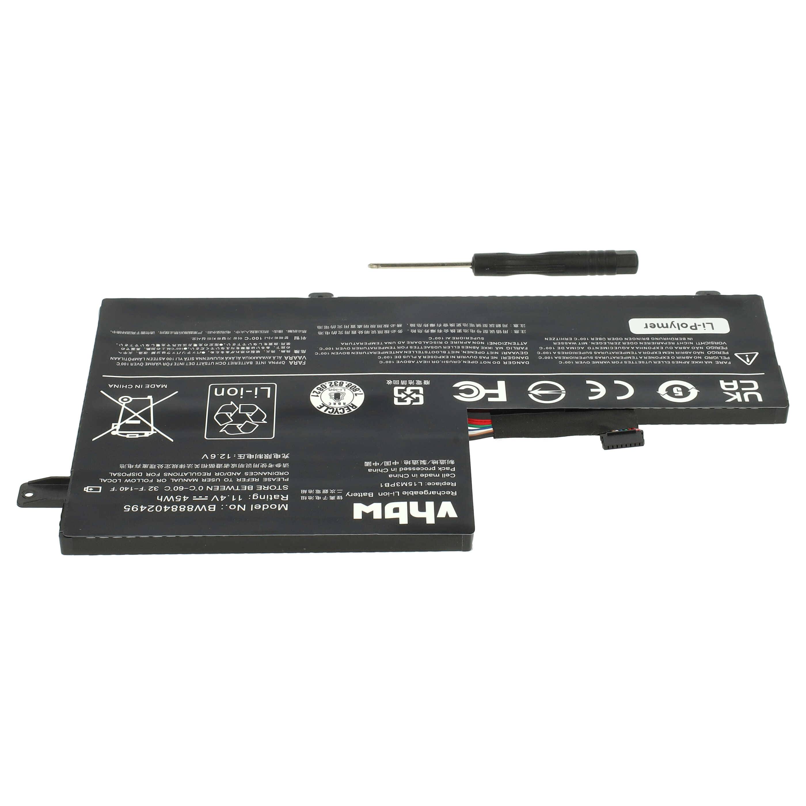 vhbw Akku kompatibel mit Lenovo IdeaPad Flex 4-1470, 520S-14IKBR Notebook (3900 mAh, 11,4 V, Li-Polymer)