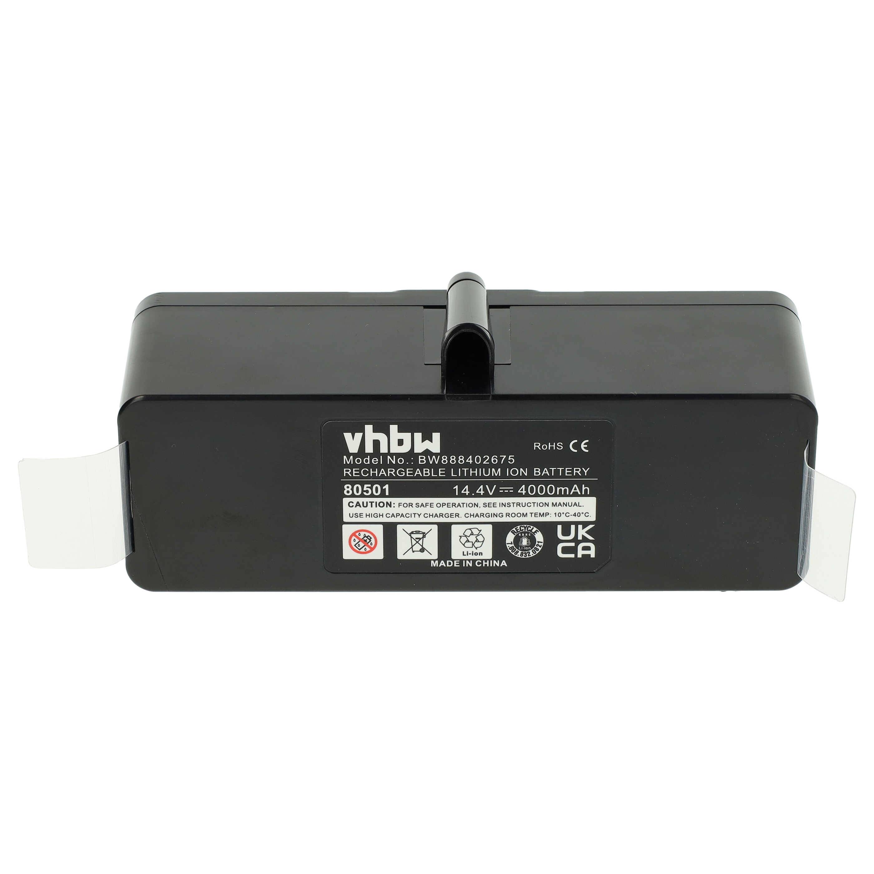 vhbw Akku Ersatz für R3-500, SP530-BAT, VAC-500NMH-33 für Staubsauger Schwarz (4000 mAh, 14,4 V, Li-Ion)