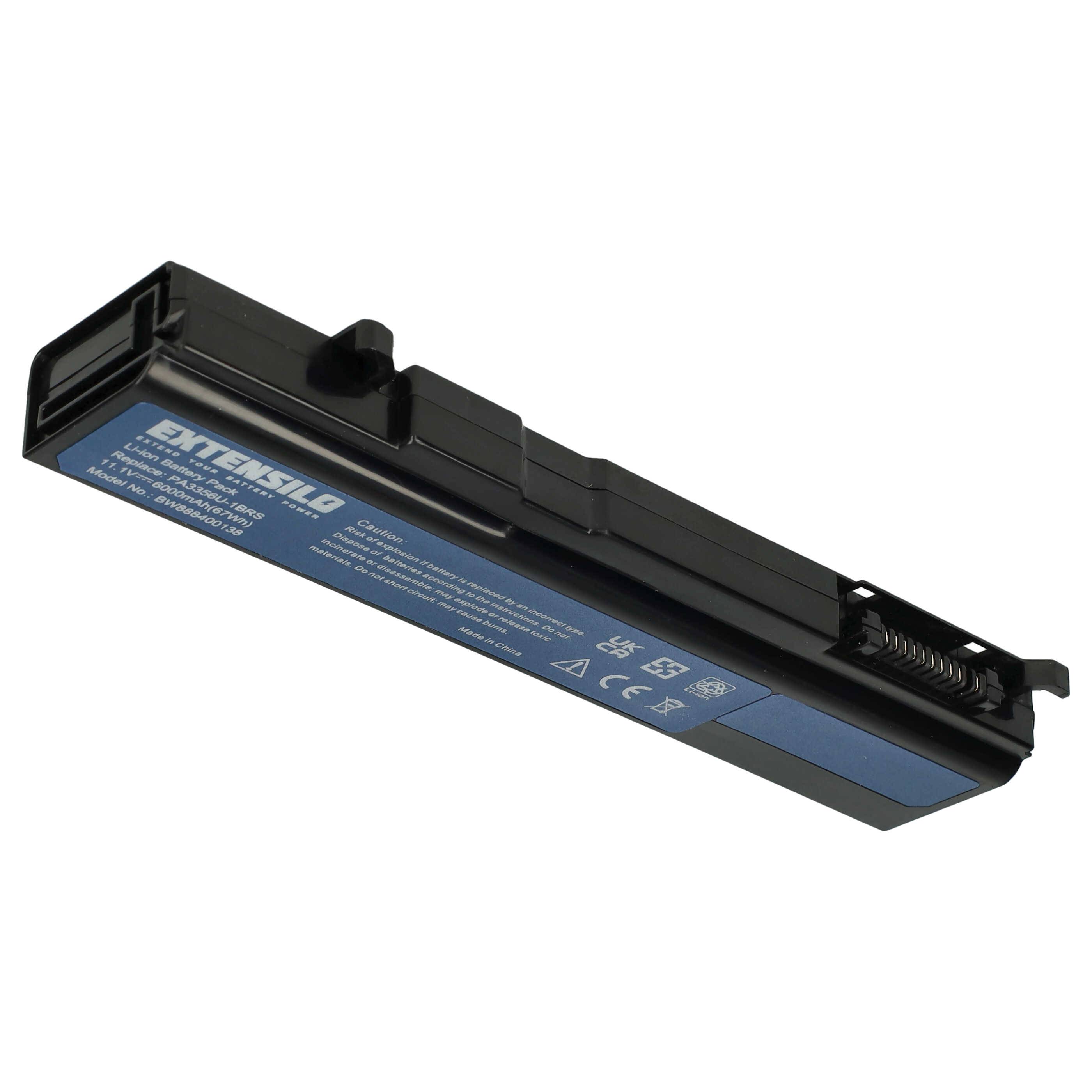 EXTENSILO Akku kompatibel mit Toshiba Tecra S5-10X, S4-132, S4-120, S4-105, S5 Notebook (6000mAh, 11,1V, Li-Ion)