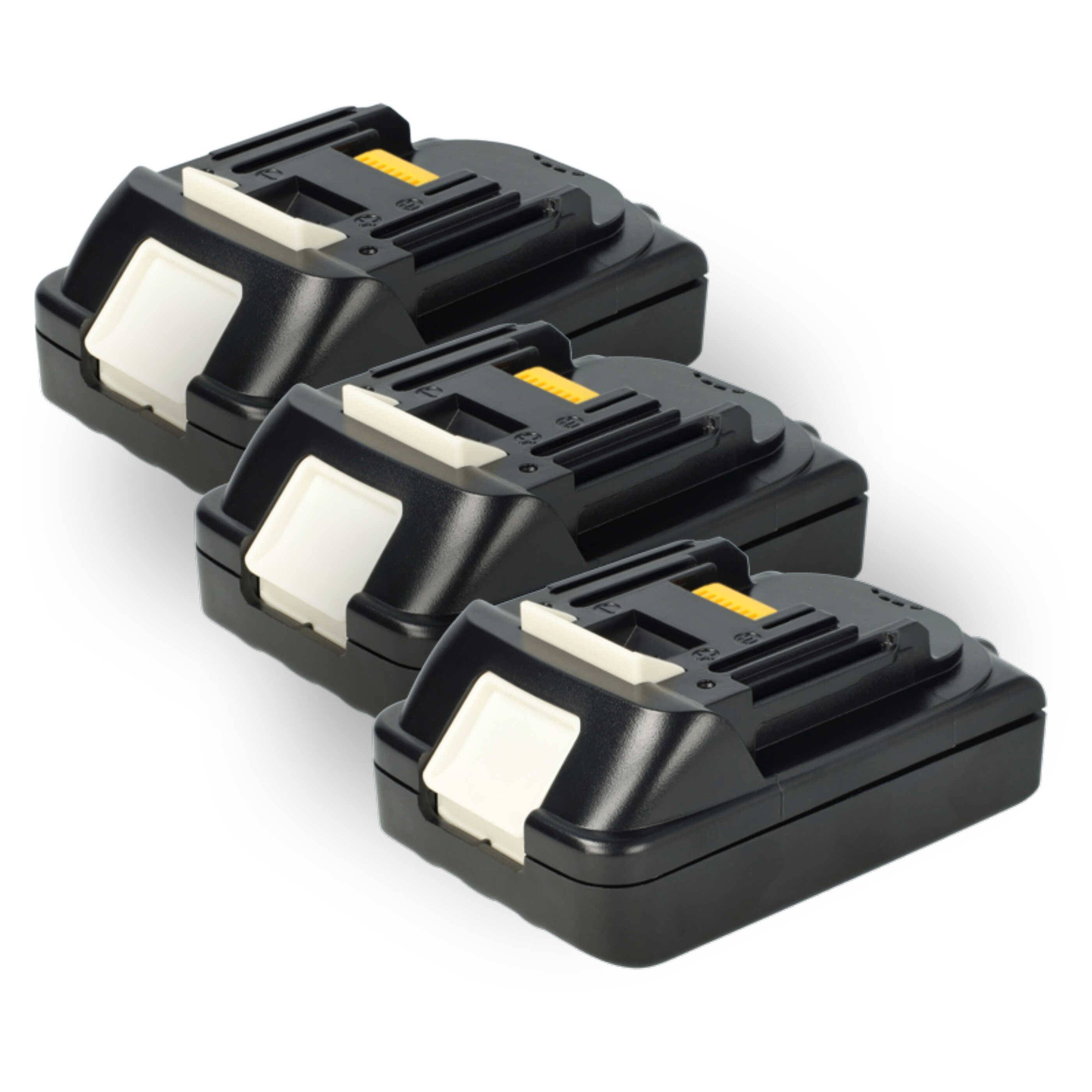 EXTENSILO 3x Akku kompatibel mit Makita DHP484RFJ, DHP484RTJ, DHP483Y1J, DHP483Z, DHP483ZJ, DHP484 Werkzeug (2500 mAh, Li-Ion, 18 V)
