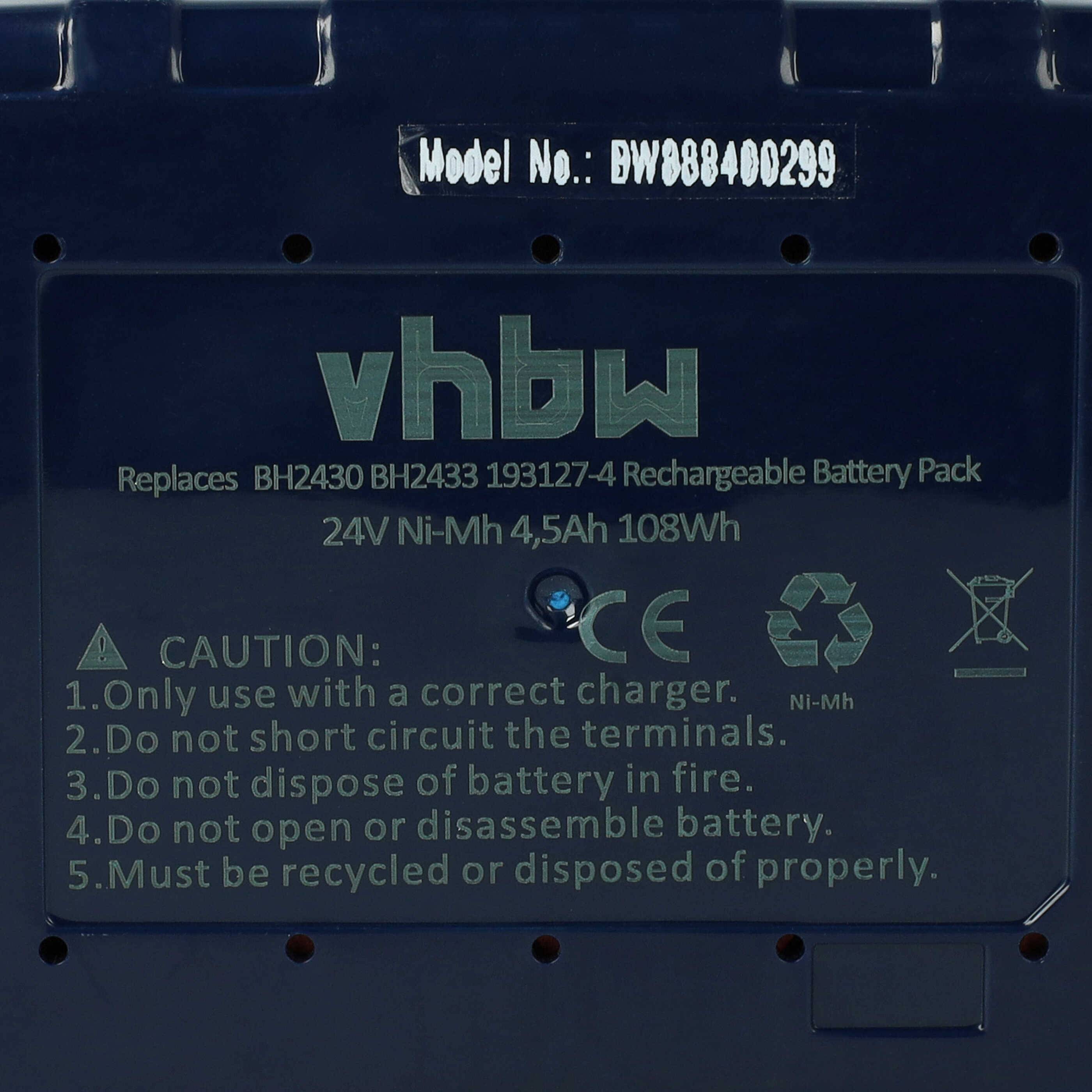 vhbw Akku kompatibel mit Makita BTW200WAE, DK2401HF, DK2402HF, DK2403HF, DK2404HF Elektrowerkzeug (4500 mAh, NiMH, 24 V)