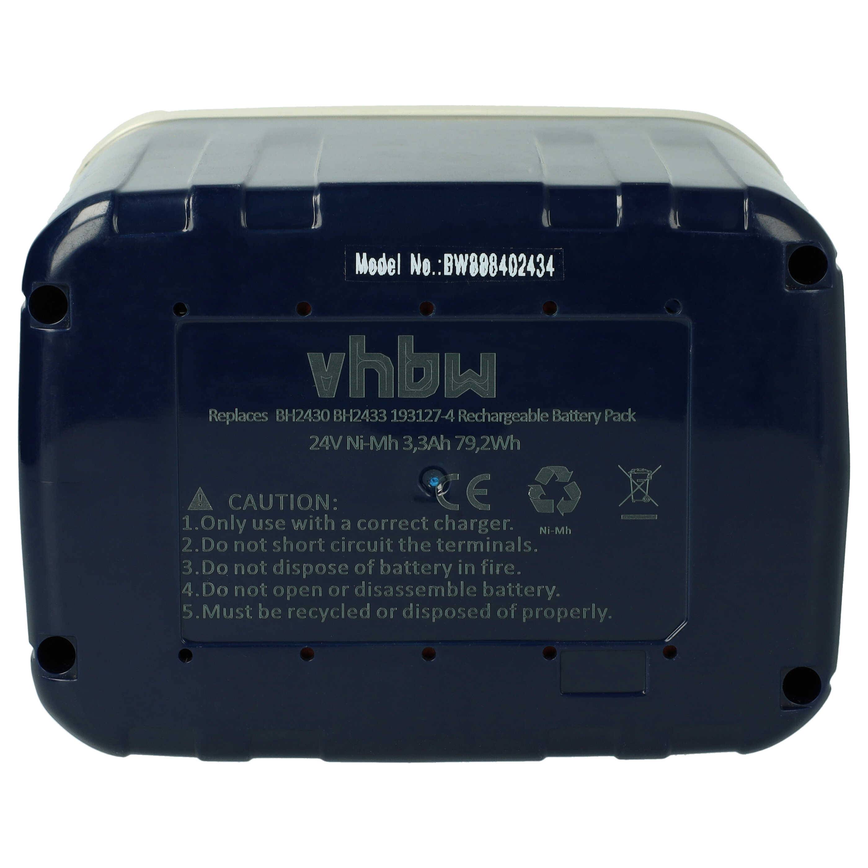 vhbw Akku kompatibel mit Makita BTW200SAE, BTW200SF, BTW200SH, BTW200SJE, BTW200WA Elektrowerkzeug (3300 mAh, NiMH, 24 V)