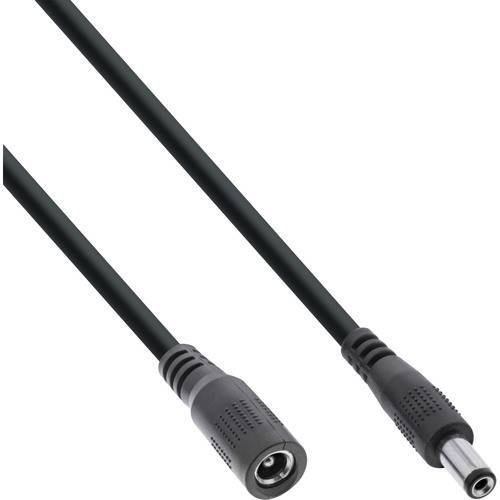 InLine® DC Verlängerungskabel, DC Stecker/Buchse 5,5x2,5mm, AWG 18, schwarz 1m Kabel Stromkabel &