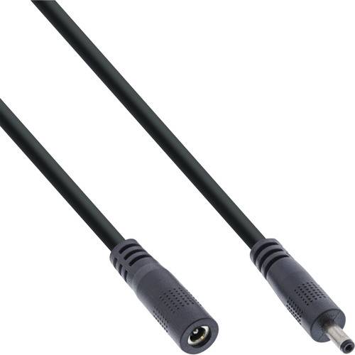 InLine® DC Verlängerungskabel, DC Stecker/Buchse 3,5x1,35mm, AWG 18, schwarz 2m Kabel Stromkabel &