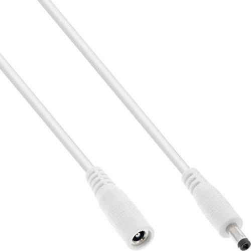 InLine® DC Verlängerungskabel, DC Stecker/Buchse 4,0x1,7mm, AWG 18, weiß 0,5m Kabel Stromkabel &