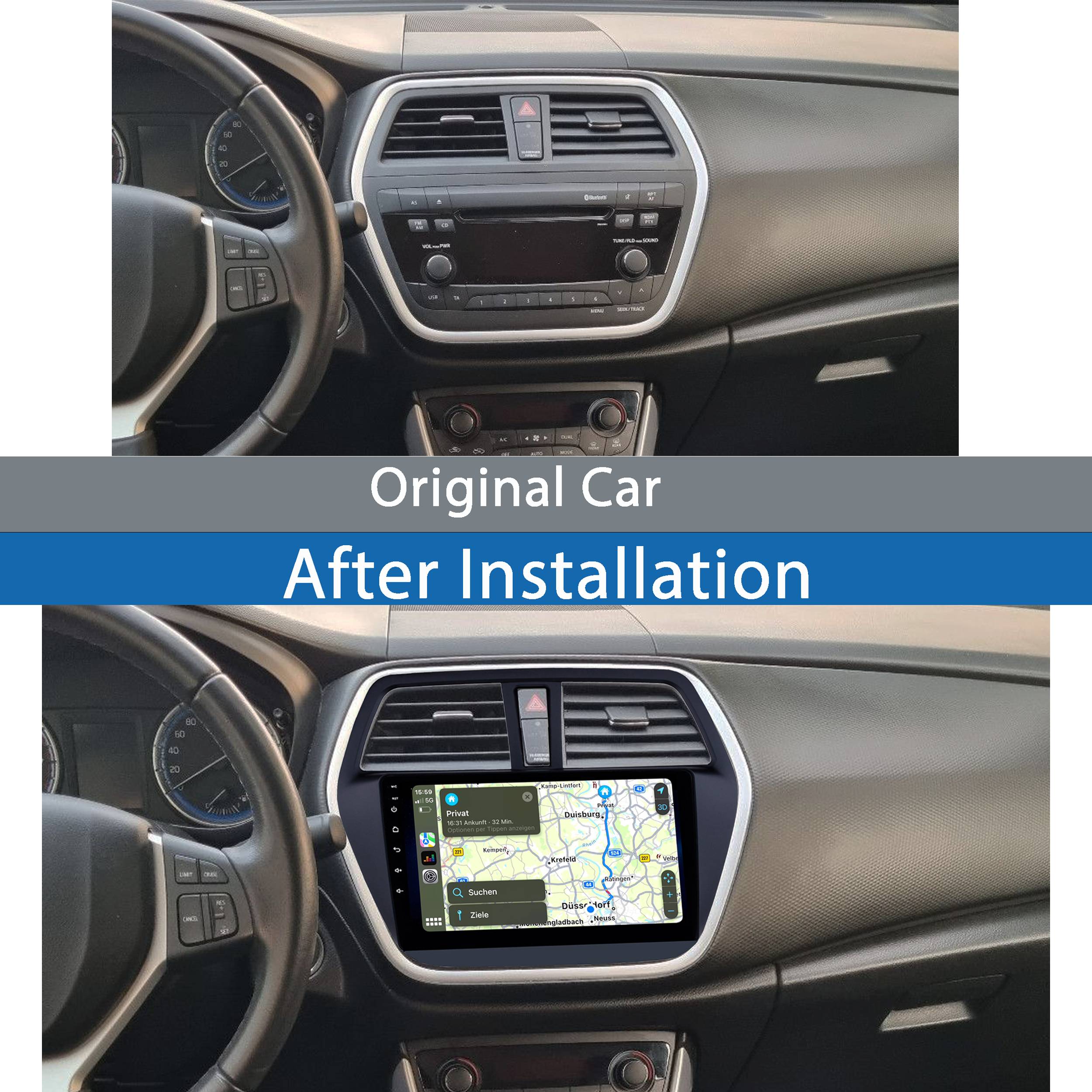 Für Suzuki S-Cross SX4 9"Touchscreen Android Autoradio GPS Navigation CarPlay