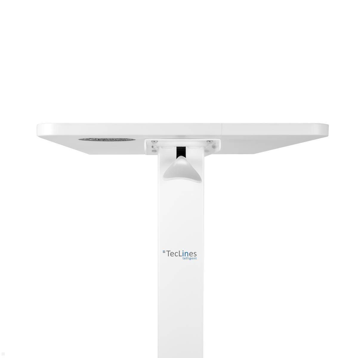 TecLines TST001W Rollbarer Steh Sitz Arbeitstisch, höhenverstellbar 710x400 mm