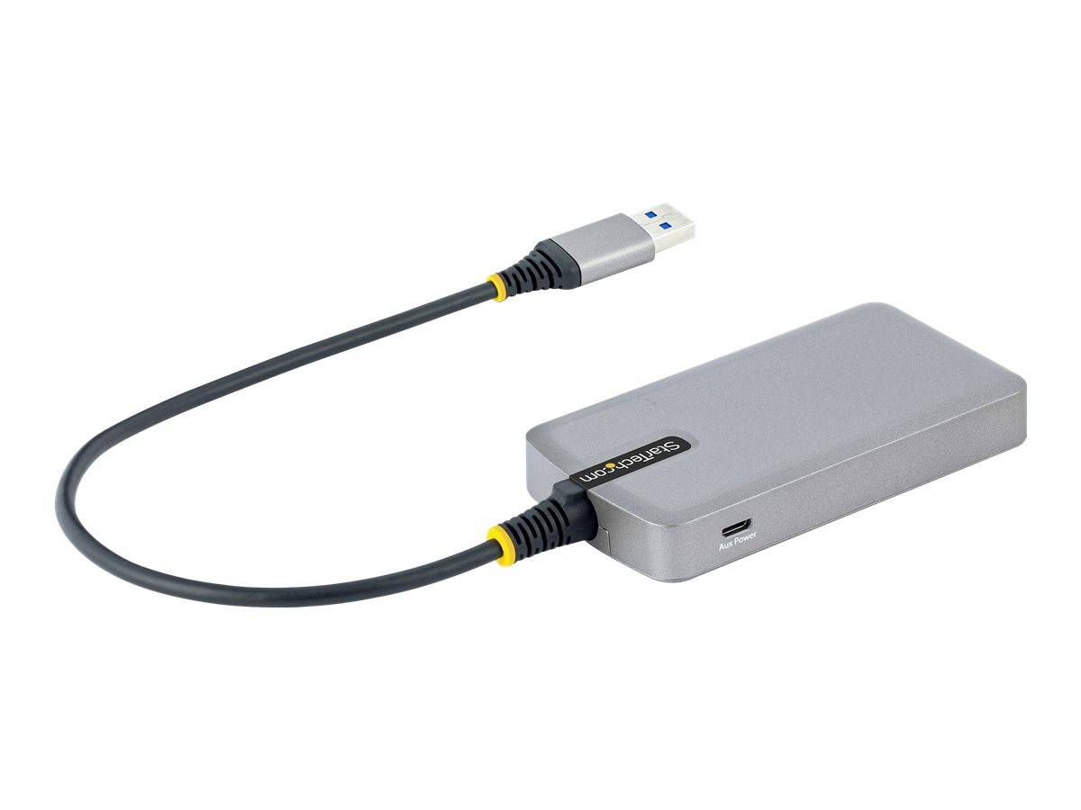 StarTech.com 4-Port USB Hub, USB 3.0 5Gbps, Bus Powered, USB-A to 4x USB-A Hub with Optional Auxiliary Power Input, Port