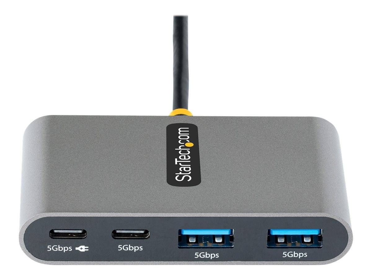 StarTech.com 4-Port USB-C Hub with 100W Power Delivery Pass-Through Charging, 2x USB-A + 2x USB-C, 5Gbps, USBC Hub w/ 1f
