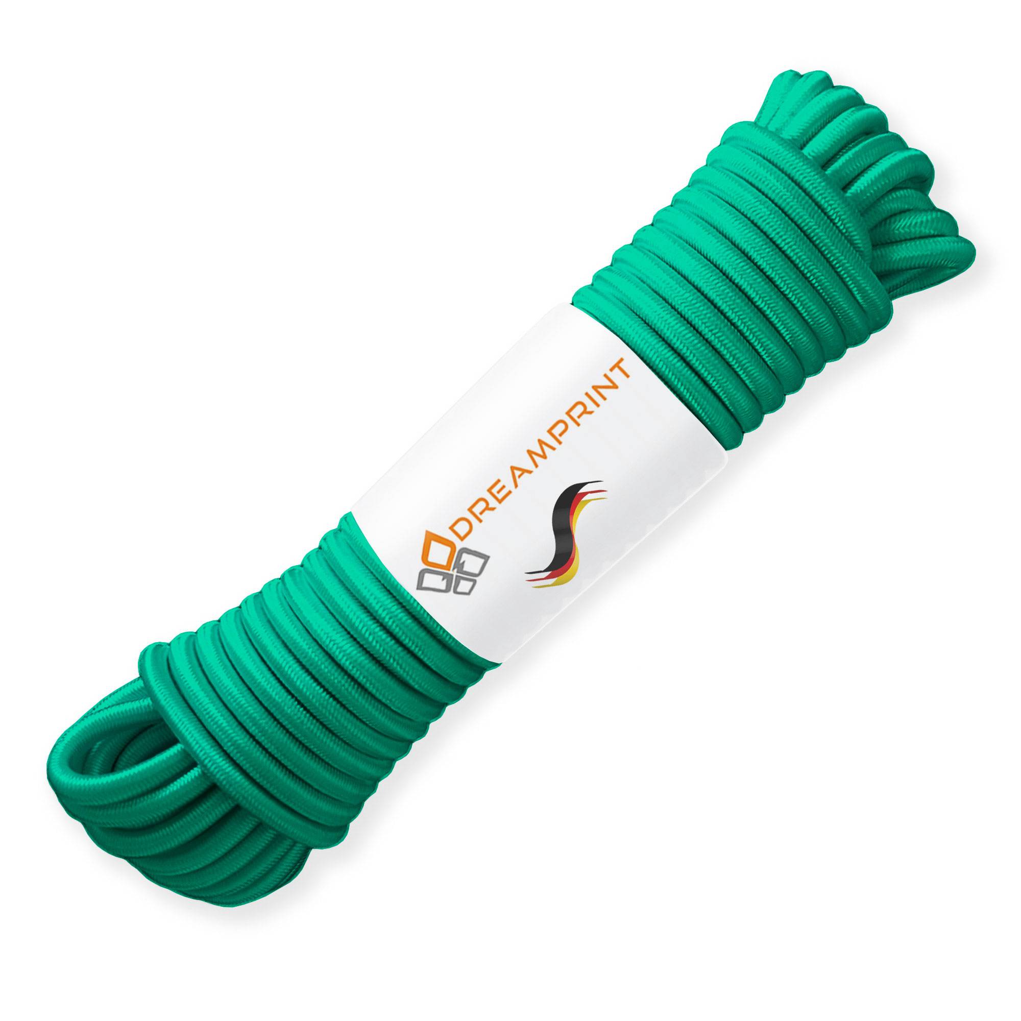 Dreamprint Expanderseil 30m Grün 8mm Ø – Gummiseil, Planenseil, elastisches Seil für Innen & Außen – Wetterfest & Reißfest – Ideal für Lad