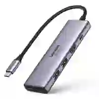 Ugreen Multifunktions-HUB USB Typ C - 2x USB 3.2 Gen 1 / HDMI 4K 60Hz / SD- und TF-Kartenleser / USB Typ C PD 100W grau Ugreen Multifunktions-HUB USB Typ C - 2x USB 3.2 Gen 1 / HDMI 4K 60Hz / SD- und TF-Kartenleser / USB Typ C PD 100W grau