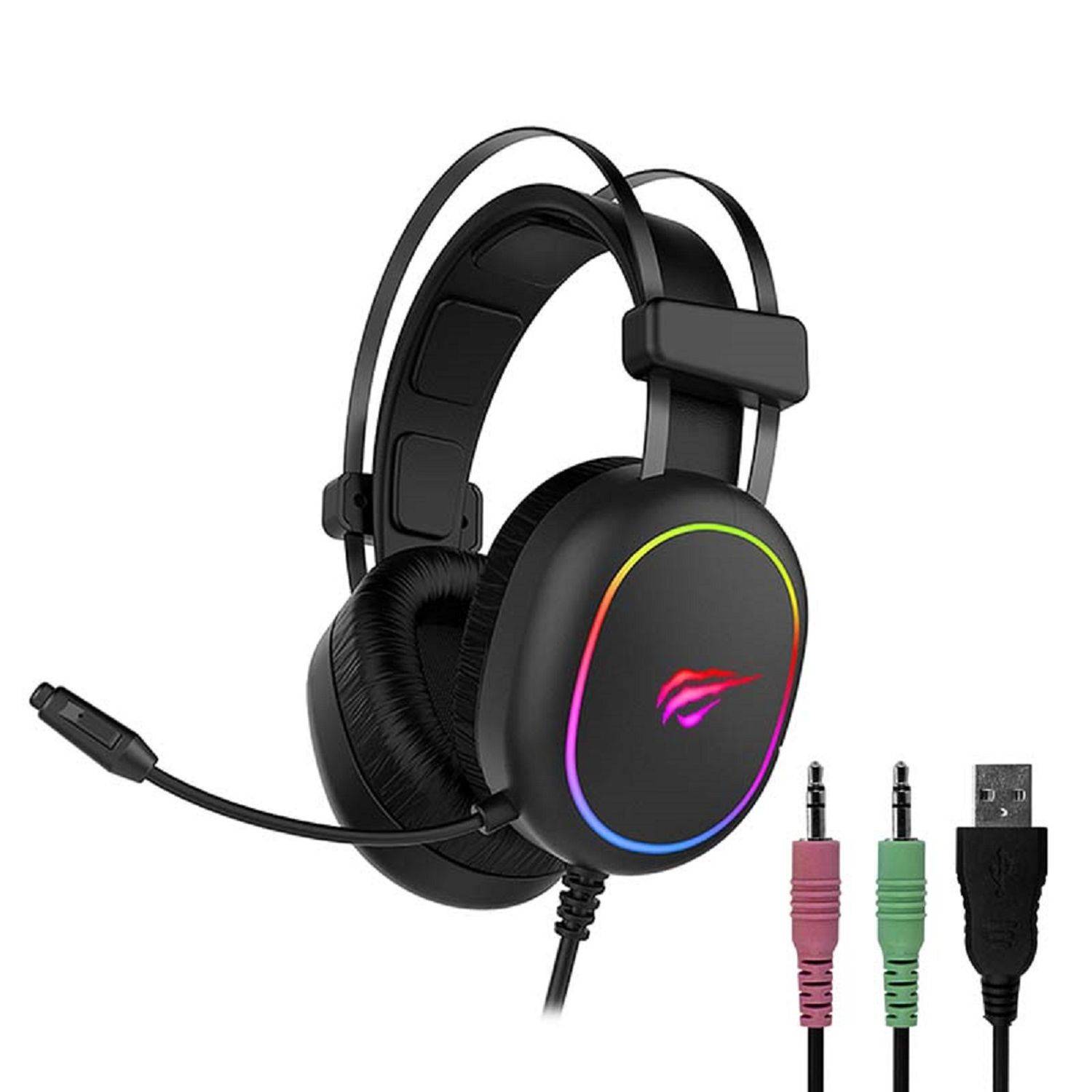 Gaming Kopfhörer Headphones Havit GAMENOTE H2016D RGB USB+3.5mm mit Mikrofon Schwarz