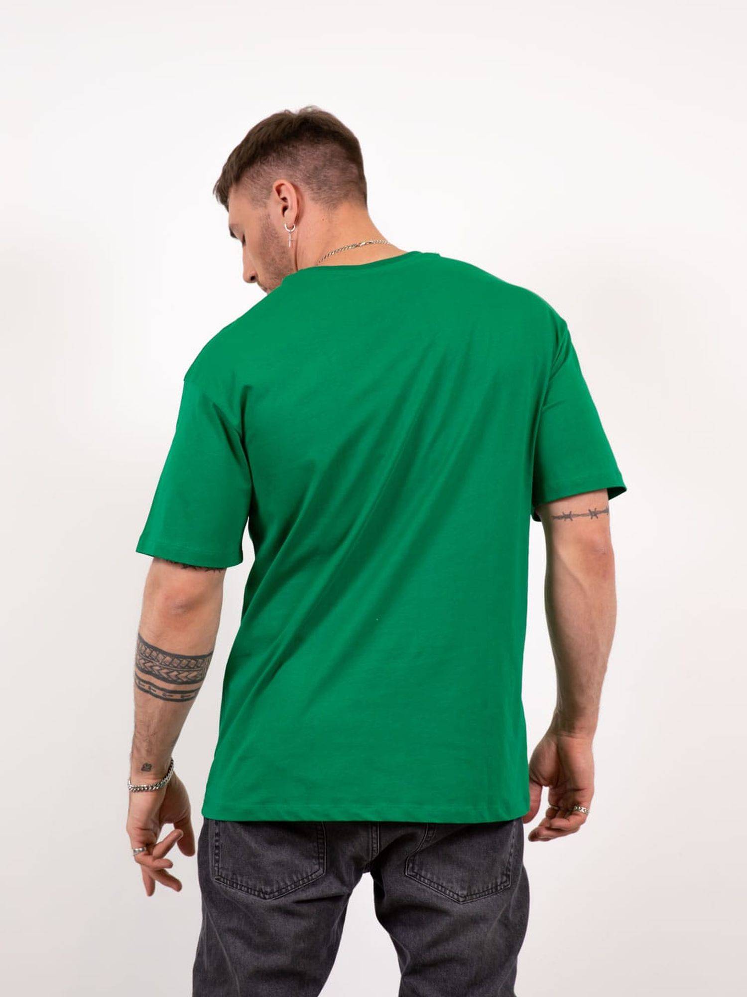 Ossy Homer T-Shirt Oversize Basic 100% Cotton Baumwolle für Herren M Grün