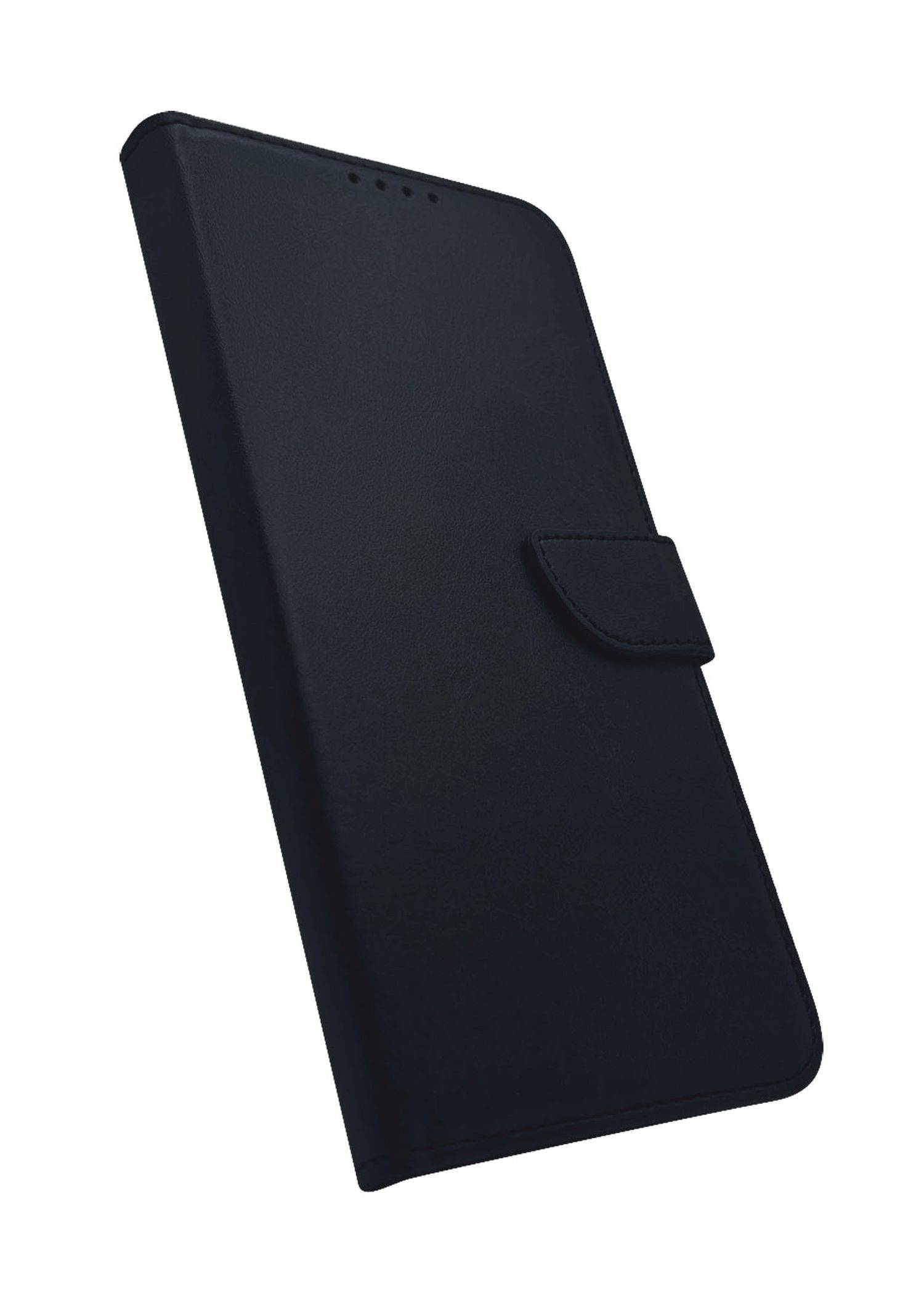 Buch Tasche "Smart" kompatibel mit Realme 8 / 8 Pro Handy Hülle Brieftasche mit Standfunktion, Kartenfach Schwarz
