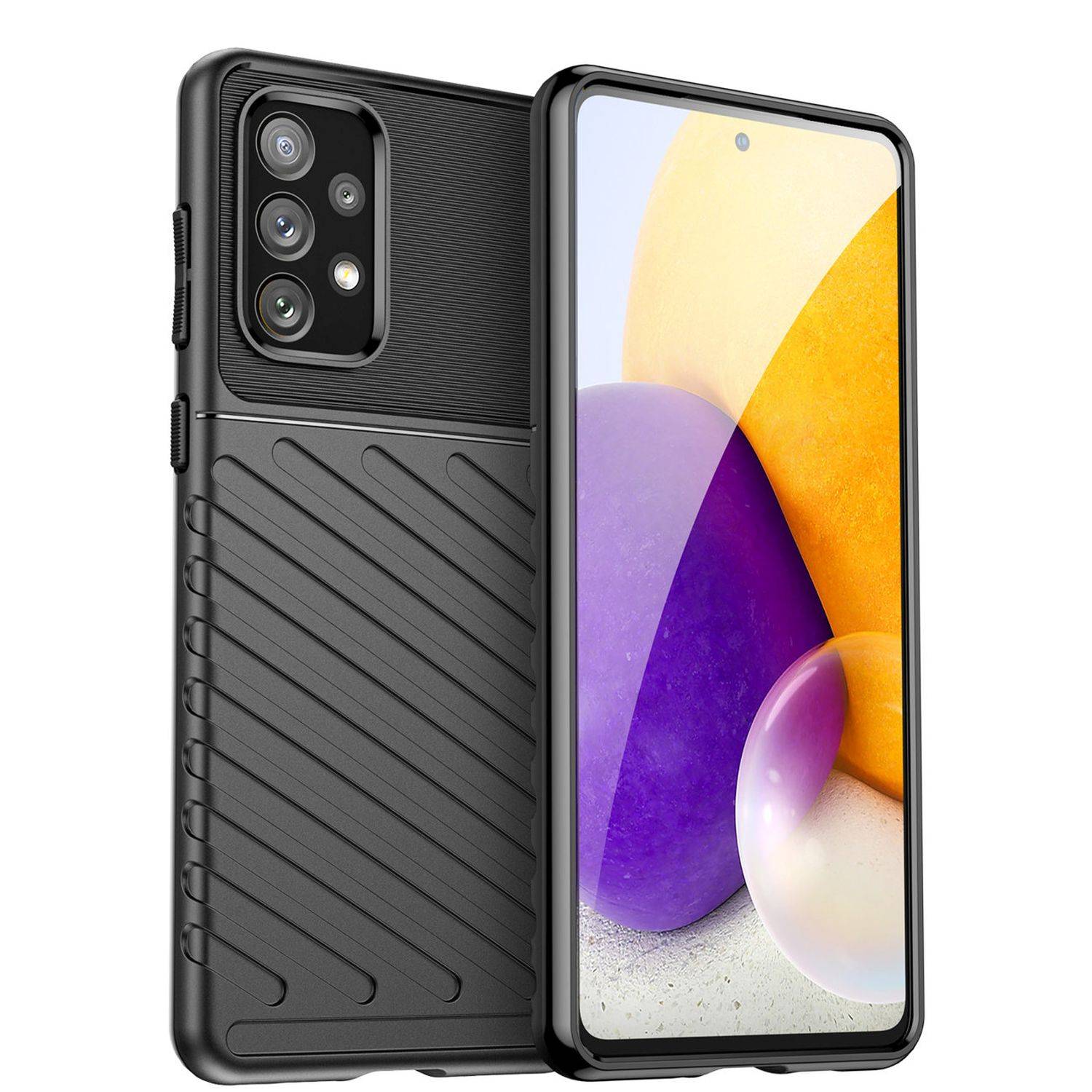Hybrid Armor Etui SchutzHülle "Thunder" Case Bumper Cover Handyhülle Matt Robust Rutschfest für Samsung Galaxy A23 5G