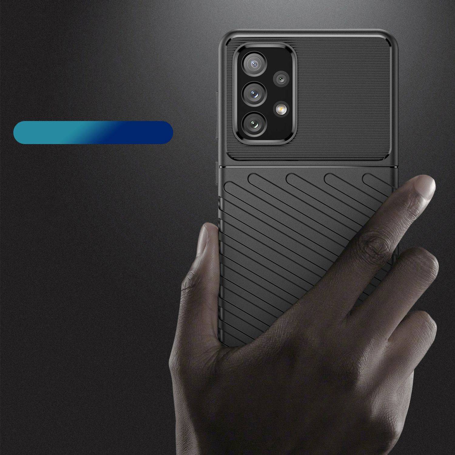 Hybrid Armor Etui SchutzHülle "Thunder" Case Bumper Cover Handyhülle Matt Robust Rutschfest für Samsung Galaxy A23 5G