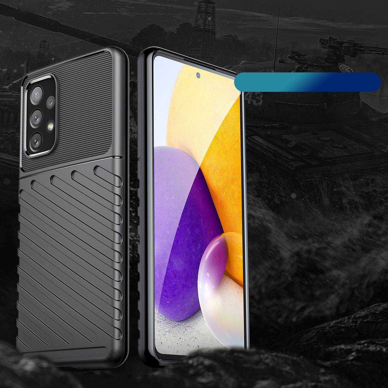 Hybrid Armor Etui SchutzHülle "Thunder" Case Bumper Cover Handyhülle Matt Robust Rutschfest für Samsung Galaxy A23 5G