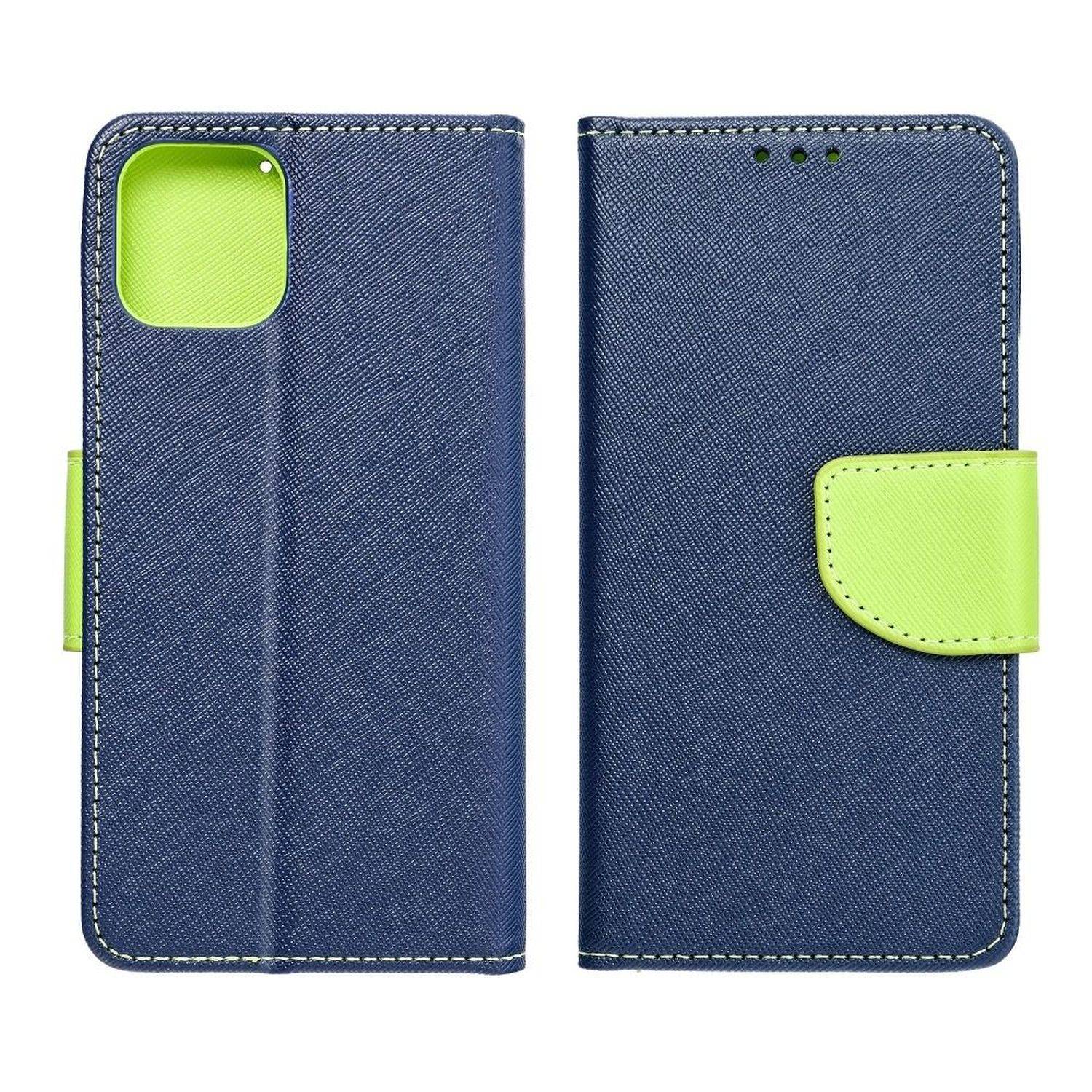 Buch Tasche "Fancy" kompatibel mit SAMSUNG GALAXY M13 4G Handy Hülle Brieftasche mit Standfunktion, Kartenfach Blau-Grün